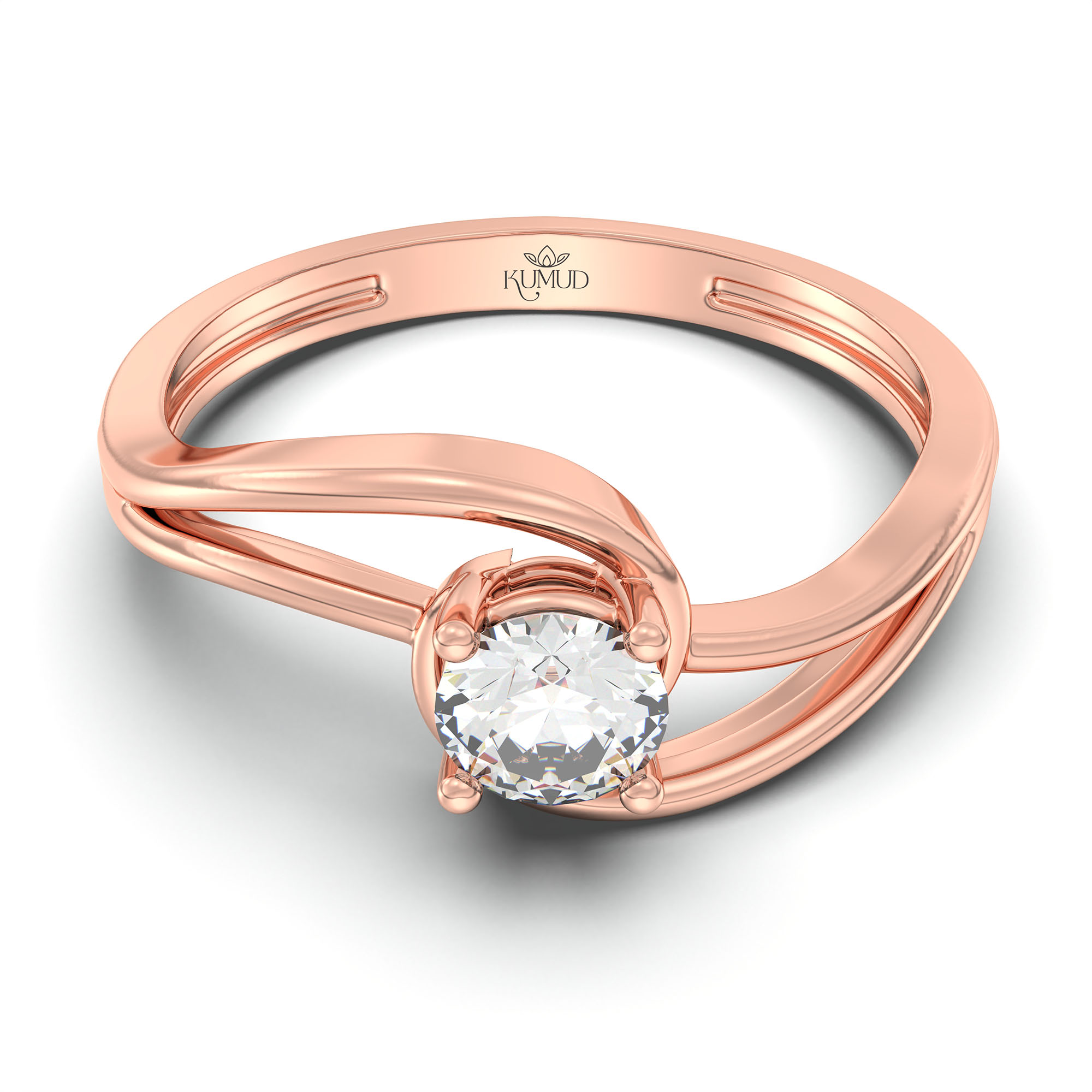 Lab-Grown Diamond Solitaire Ring for Women in 18K Rose Gold – 0.25 Ct Round, 3 g (Design K10-18-APGAA) thumbnail