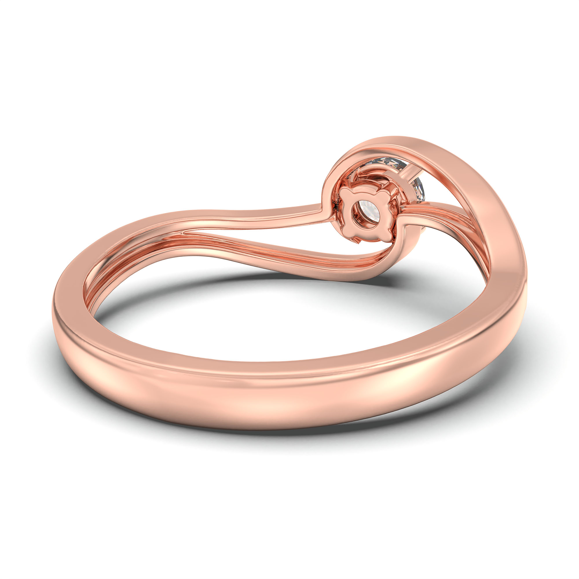 Lab-Grown Diamond Solitaire Ring for Women in 18K Rose Gold – 0.25 Ct Round, 3 g (Design K10-18-APGAA) thumbnail