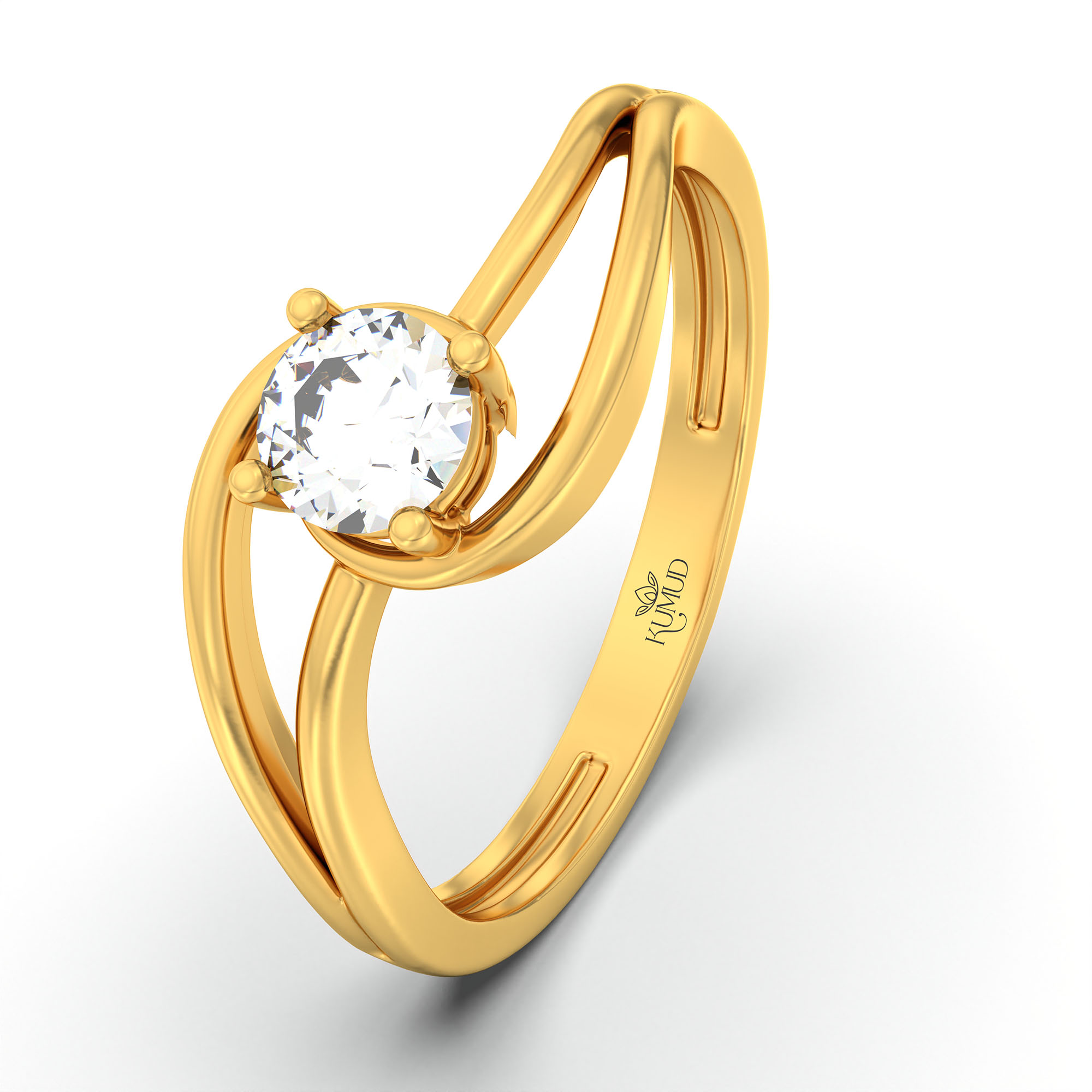 Lab-Grown Diamond Solitaire Ring for Women in 22K Yellow Gold – 0.25 Ct Round, 3 g (Design K10-18-APGAA) thumbnail
