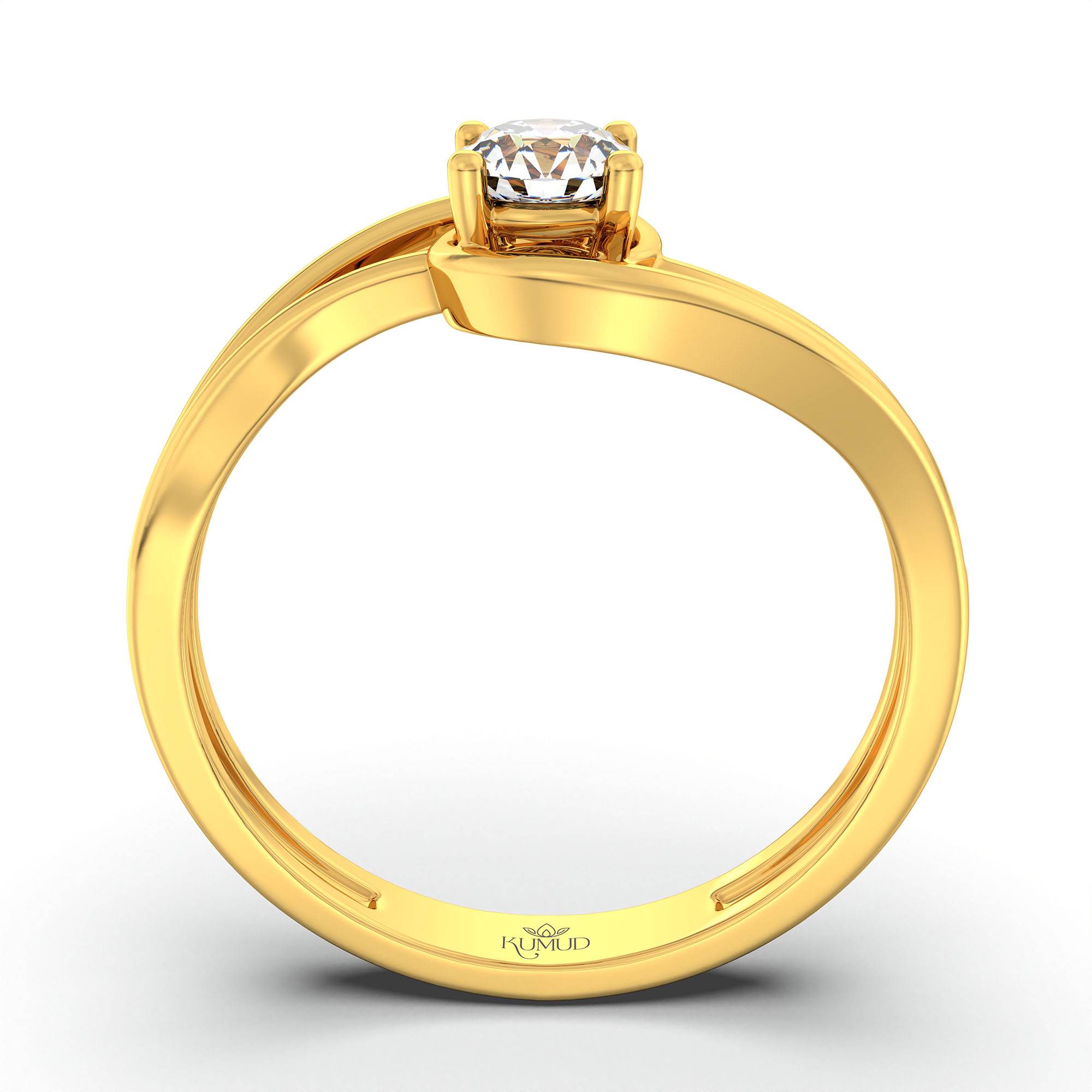 Lab-Grown Diamond Solitaire Ring for Women in 22K Yellow Gold – 0.25 Ct Round, 3 g (Design K10-18-APGAA) thumbnail