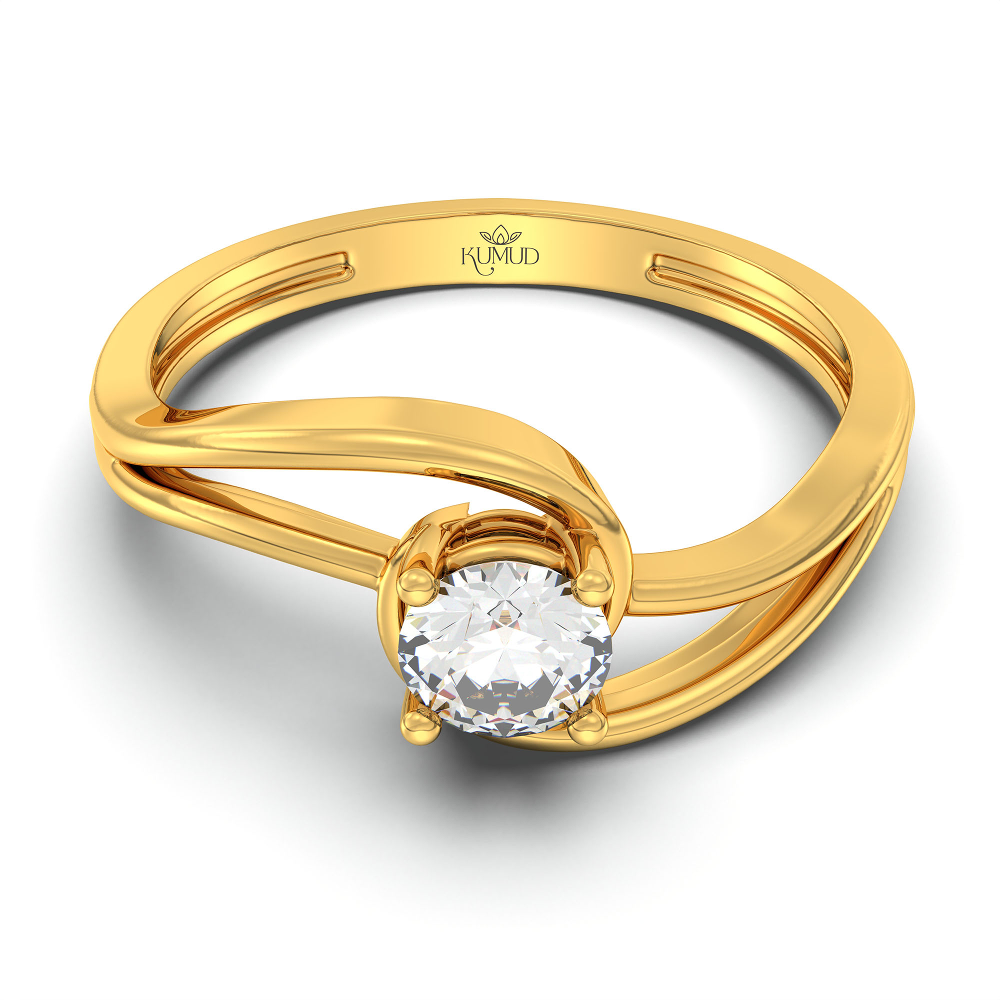 Lab-Grown Diamond Solitaire Ring for Women in 22K Yellow Gold – 0.25 Ct Round, 3 g (Design K10-18-APGAA) thumbnail
