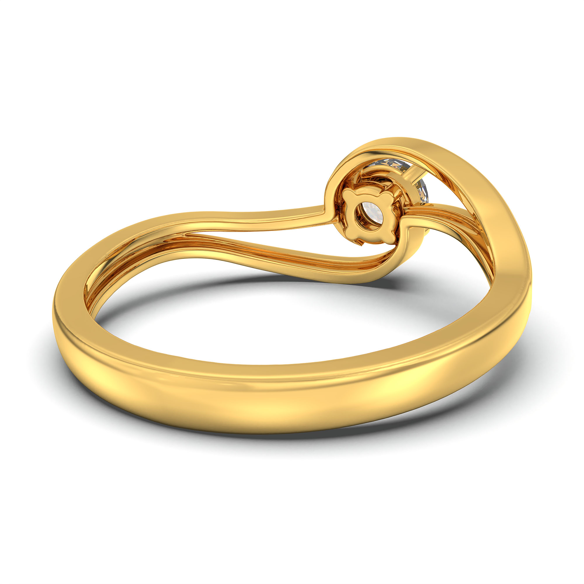 Lab-Grown Diamond Solitaire Ring for Women in 22K Yellow Gold – 0.25 Ct Round, 3 g (Design K10-18-APGAA) thumbnail