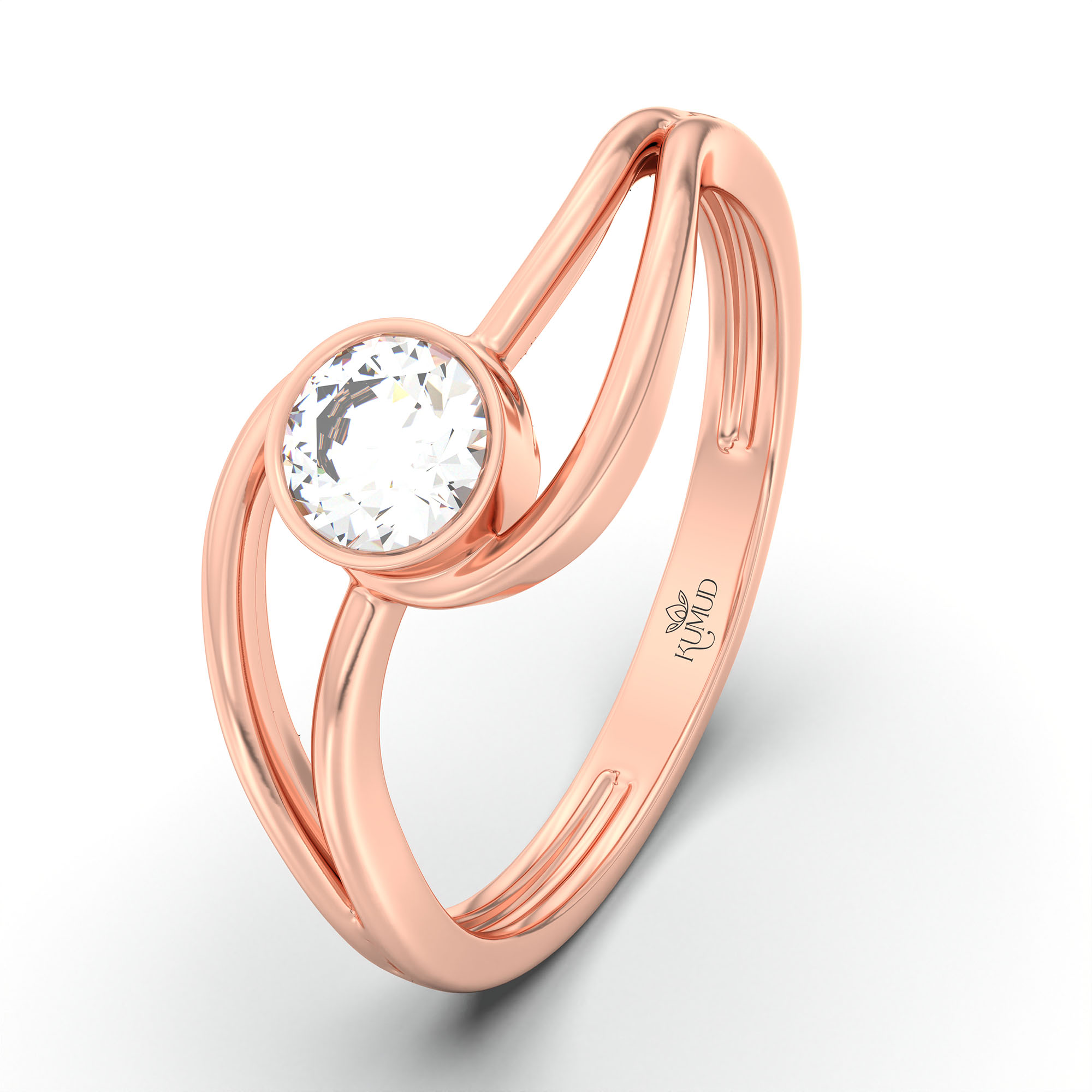Lab-Grown Diamond Solitaire Ring for Women in 18K Rose Gold – 0.25 Ct Round, 3 g (Design K10-18-BBZAA) thumbnail