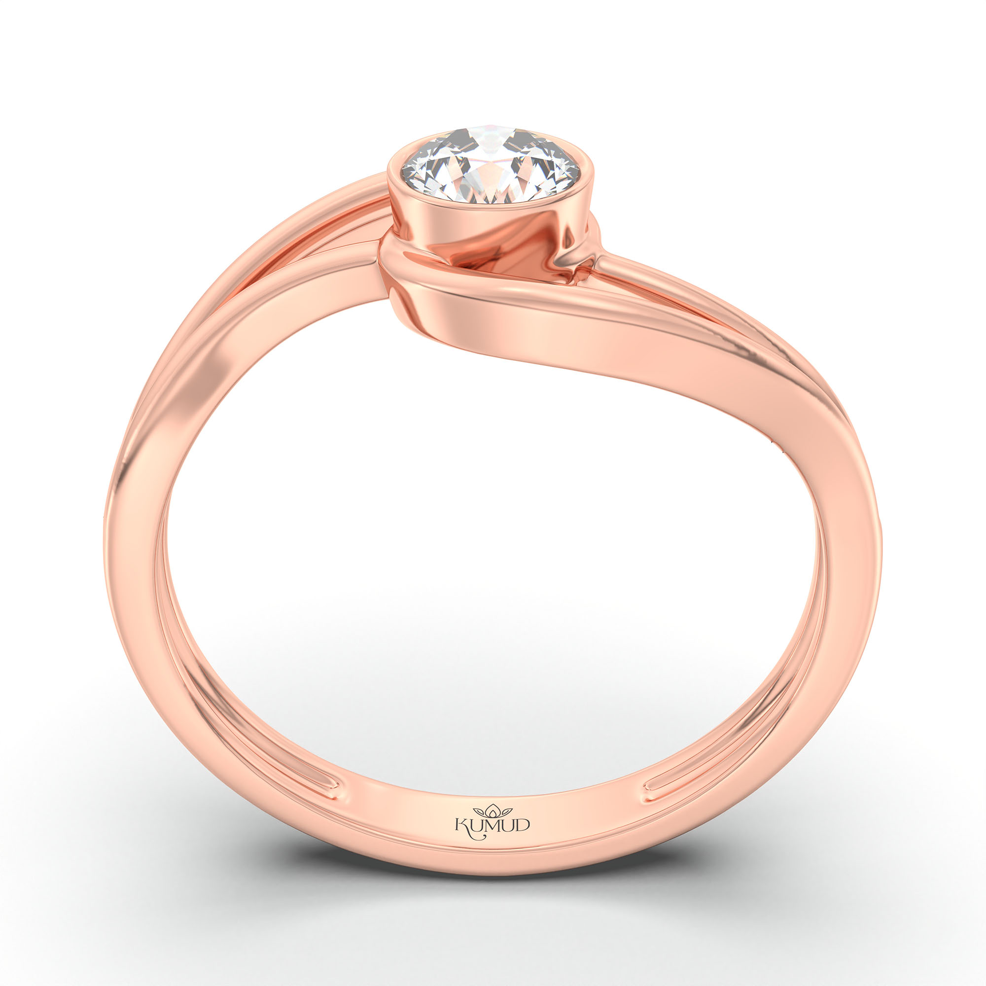 Lab-Grown Diamond Solitaire Ring for Women in 18K Rose Gold – 0.25 Ct Round, 3 g (Design K10-18-BBZAA) thumbnail