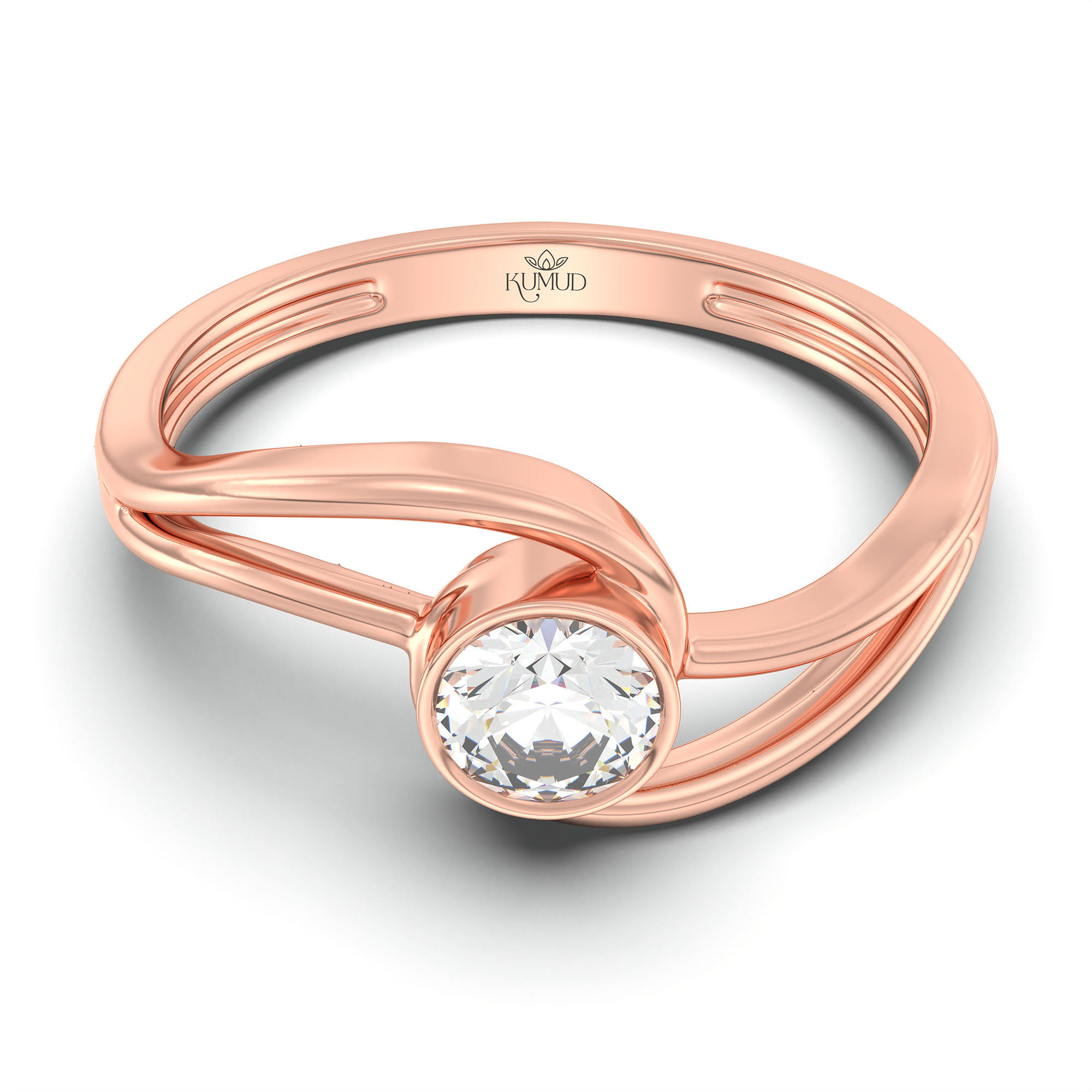 Lab-Grown Diamond Solitaire Ring for Women in 18K Rose Gold – 0.25 Ct Round, 3 g (Design K10-18-BBZAA) thumbnail