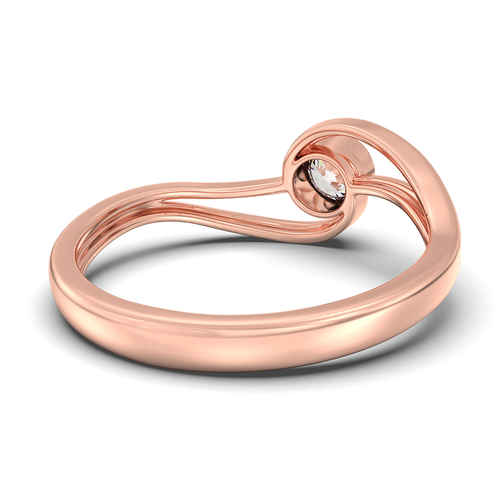 Lab-Grown Diamond Solitaire Ring for Women in 18K Rose Gold – 0.25 Ct Round, 3 g (Design K10-18-BBZAA) thumbnail