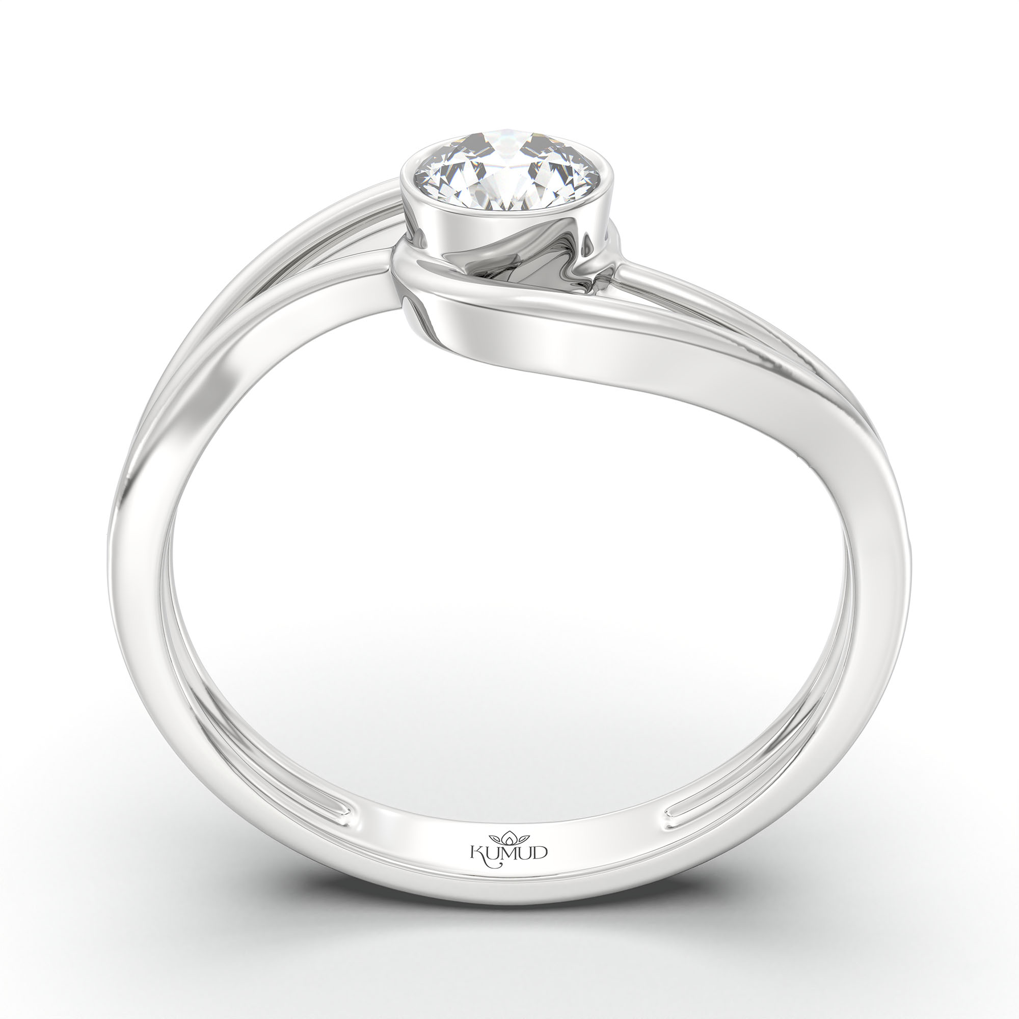 Lab-Grown Diamond Solitaire Ring for Women in 18K White Gold – 0.25 Ct Round, 3 g (Design K10-18-BBZAA) thumbnail