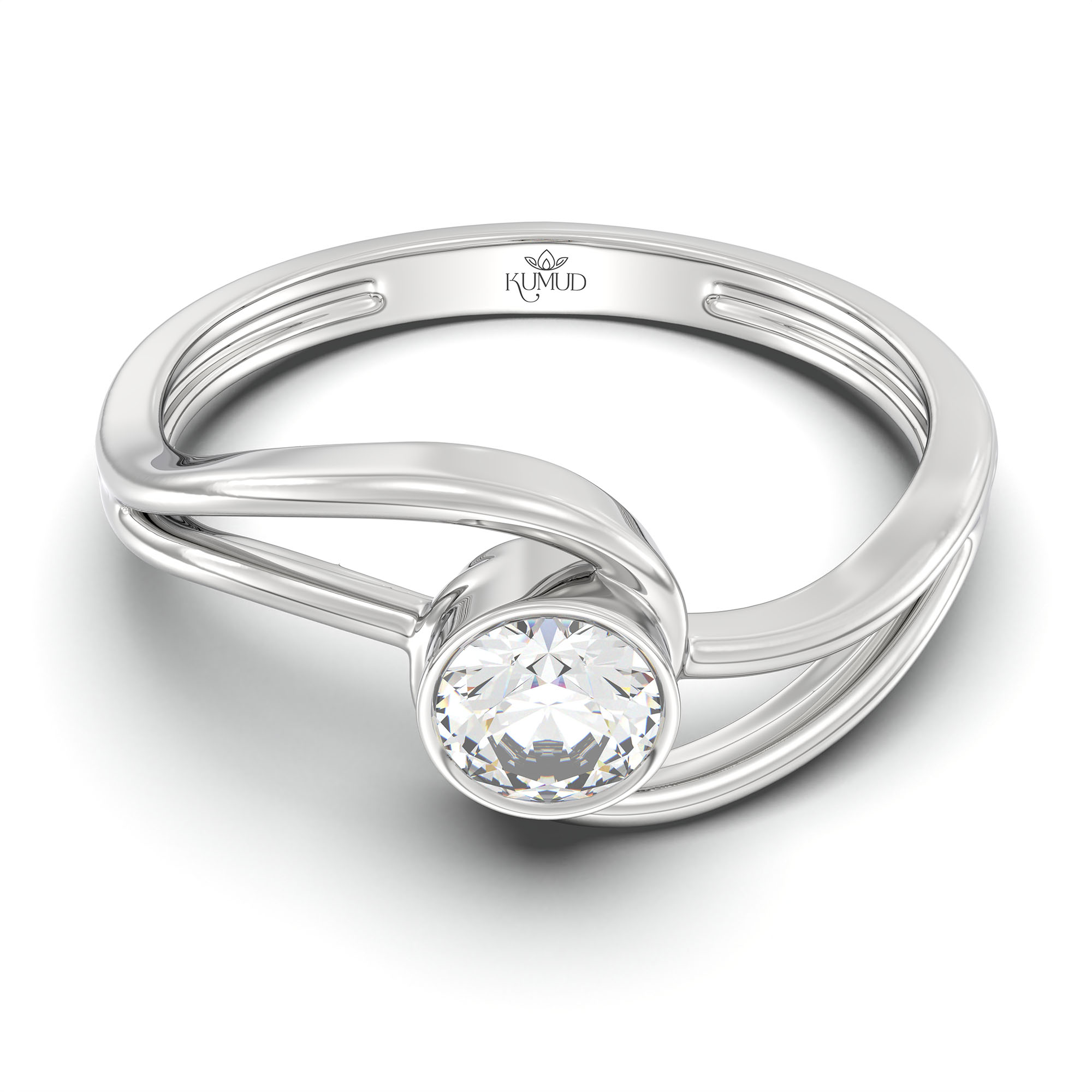 Lab-Grown Diamond Solitaire Ring for Women in 18K White Gold – 0.25 Ct Round, 3 g (Design K10-18-BBZAA) thumbnail
