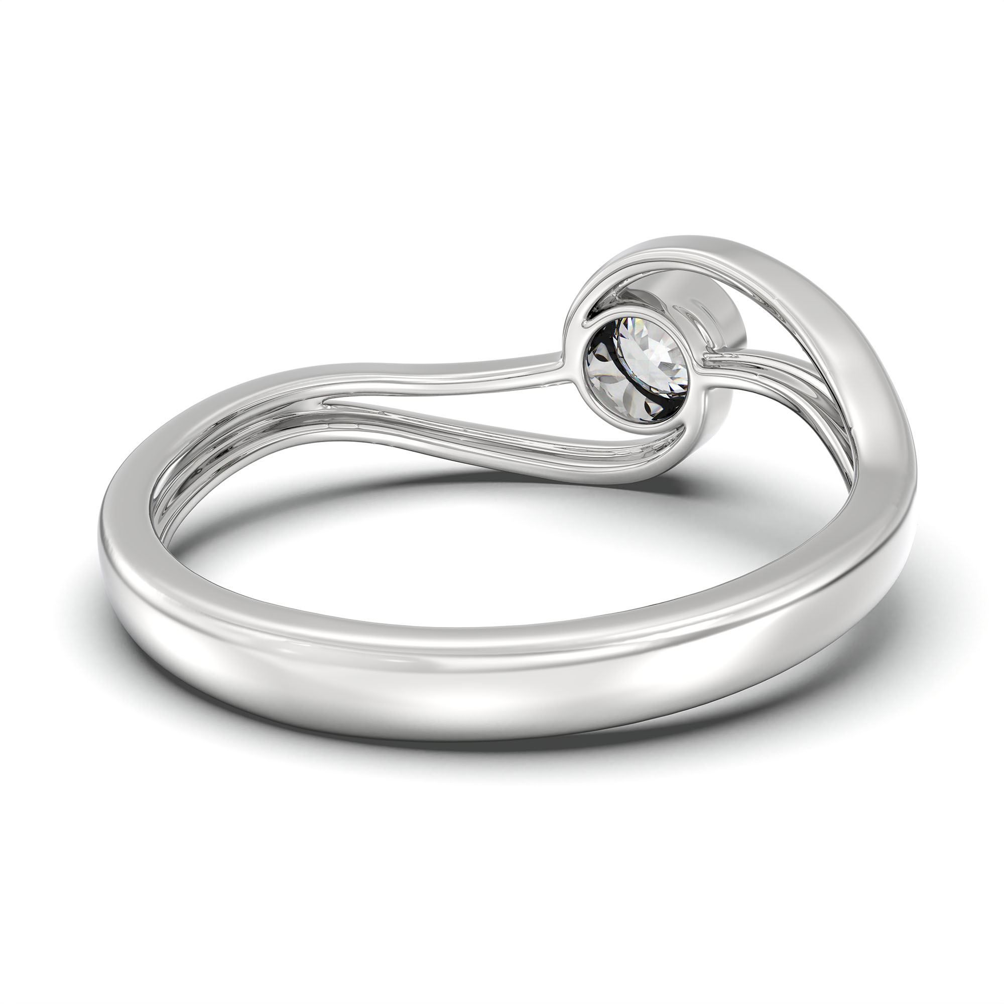 Lab-Grown Diamond Solitaire Ring for Women in 18K White Gold – 0.25 Ct Round, 3 g (Design K10-18-BBZAA) thumbnail