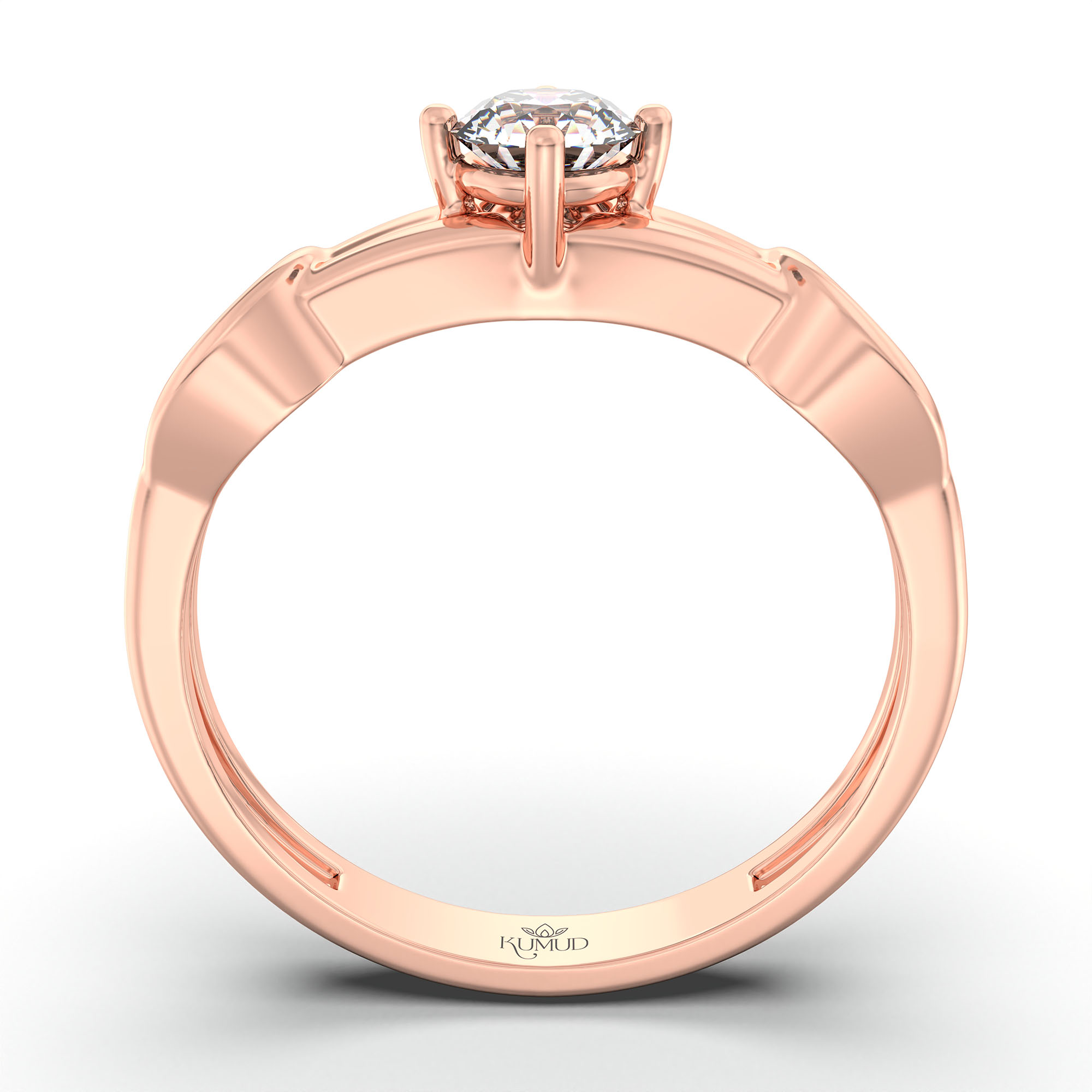 Lab-Grown Diamond Solitaire Ring for Women in 18K Rose Gold – 0.25 Ct Round, 3 g (Design K10-19-APGAA) thumbnail
