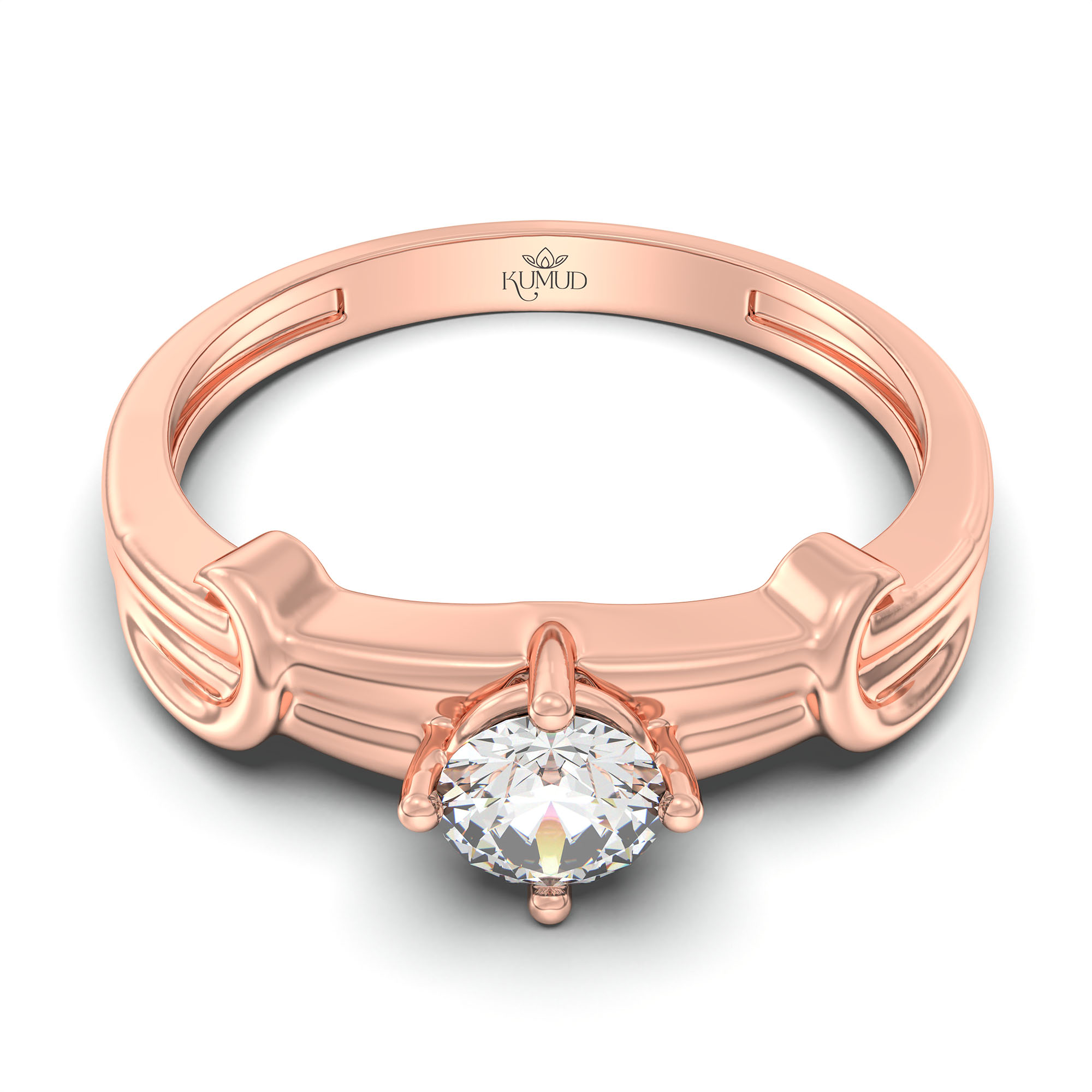 Lab-Grown Diamond Solitaire Ring for Women in 18K Rose Gold – 0.25 Ct Round, 3 g (Design K10-19-APGAA) thumbnail
