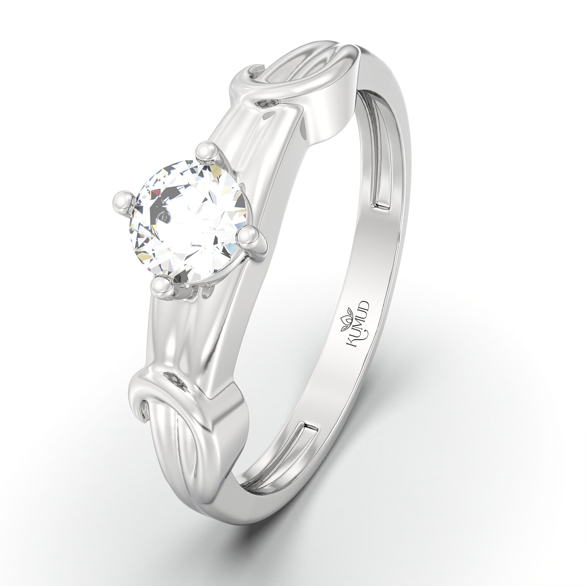 Lab-Grown Diamond Solitaire Ring for Women in 18K White Gold – 0.25 Ct Round, 3 g (Design K10-19-APGAA) thumbnail
