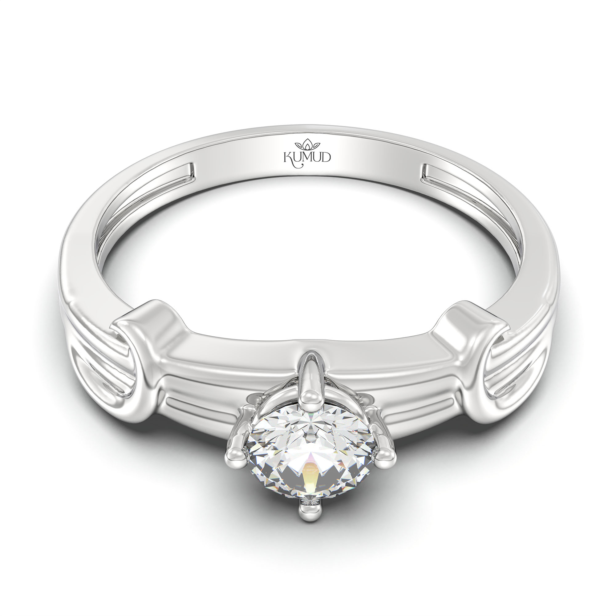 Lab-Grown Diamond Solitaire Ring for Women in 18K White Gold – 0.25 Ct Round, 3 g (Design K10-19-APGAA) thumbnail