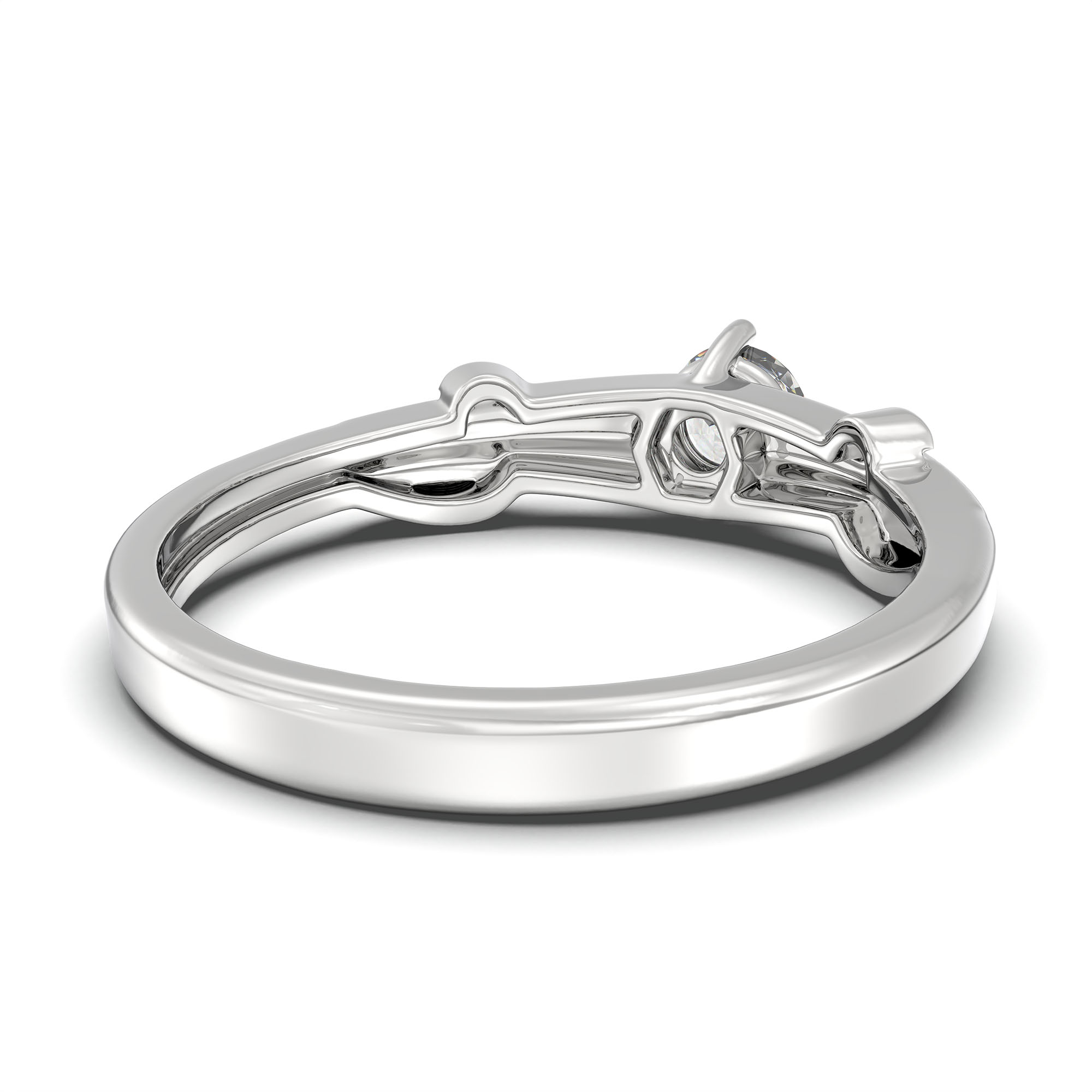 Lab-Grown Diamond Solitaire Ring for Women in 18K White Gold – 0.25 Ct Round, 3 g (Design K10-19-APGAA) thumbnail