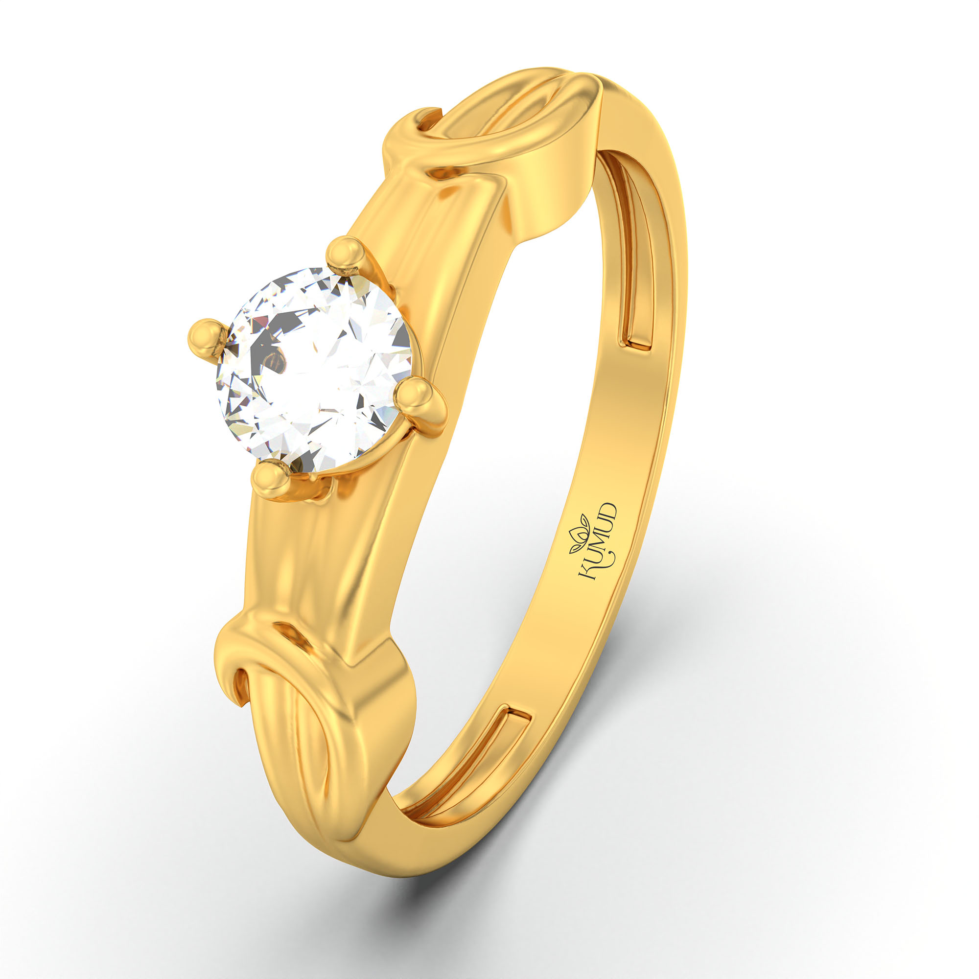 Lab-Grown Diamond Solitaire Ring for Women in 22K Yellow Gold – 0.25 Ct Round, 3 g (Design K10-19-APGAA) thumbnail