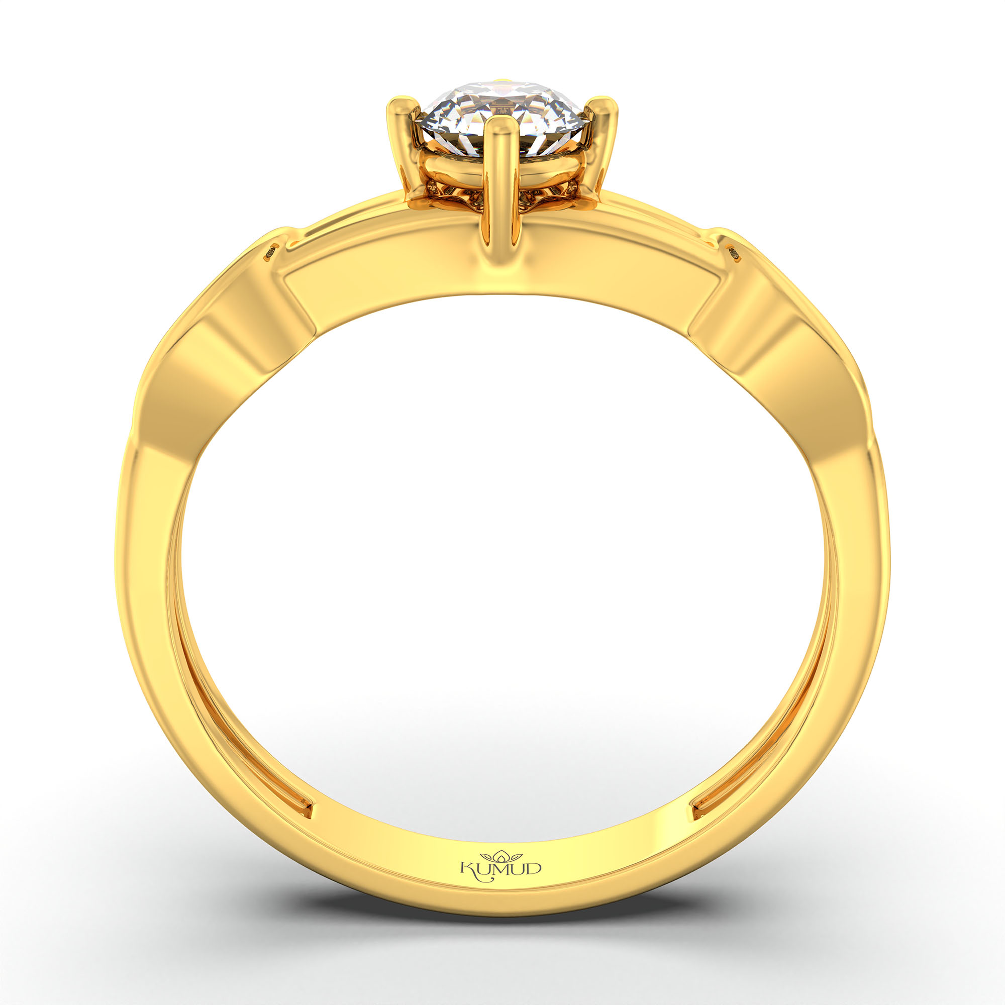 Lab-Grown Diamond Solitaire Ring for Women in 22K Yellow Gold – 0.25 Ct Round, 3 g (Design K10-19-APGAA) thumbnail