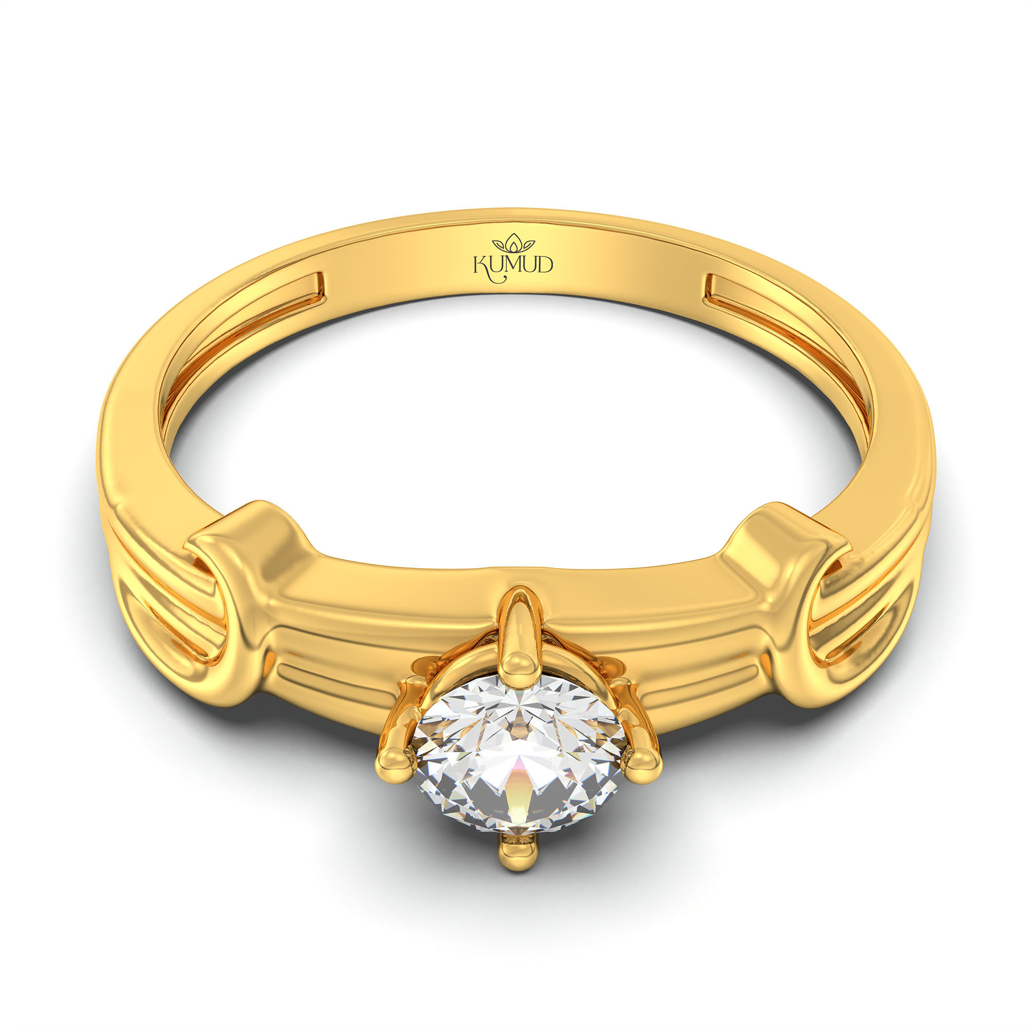Lab-Grown Diamond Solitaire Ring for Women in 22K Yellow Gold – 0.25 Ct Round, 3 g (Design K10-19-APGAA) thumbnail