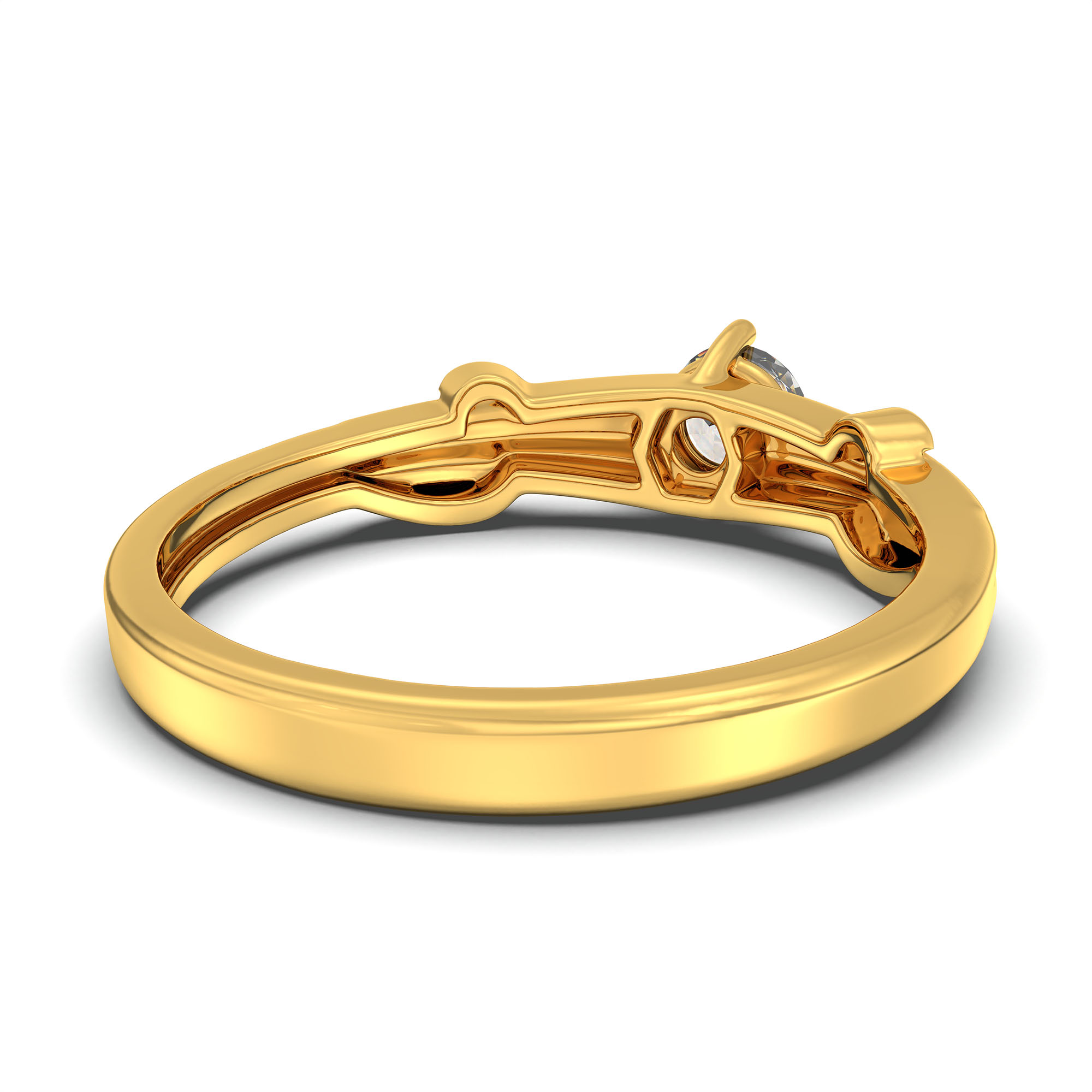 Lab-Grown Diamond Solitaire Ring for Women in 22K Yellow Gold – 0.25 Ct Round, 3 g (Design K10-19-APGAA) thumbnail