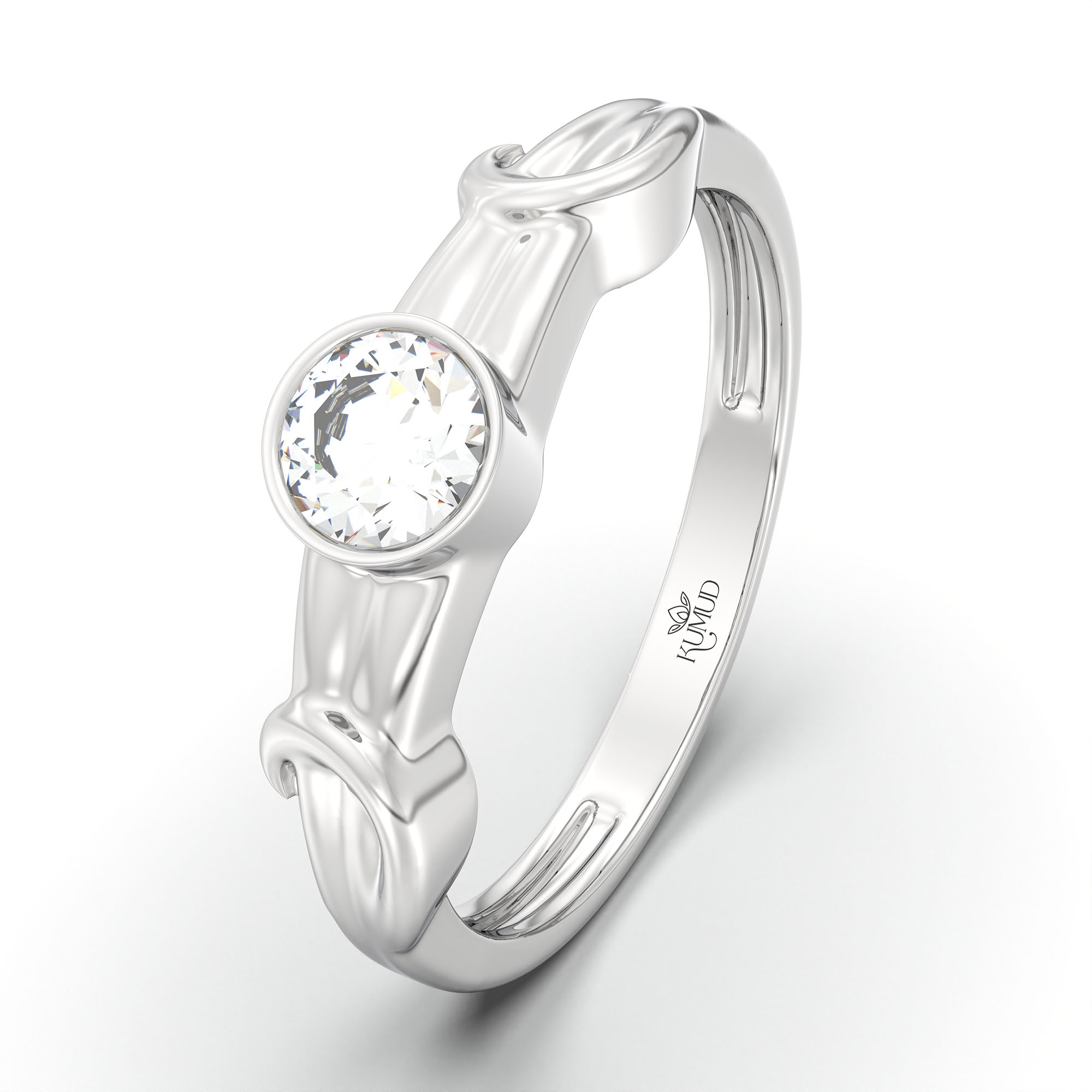 Lab-Grown Diamond Solitaire Ring for Women in 18K White Gold – 0.25 Ct Round, 3 g (Design K10-19-BBZAA) thumbnail