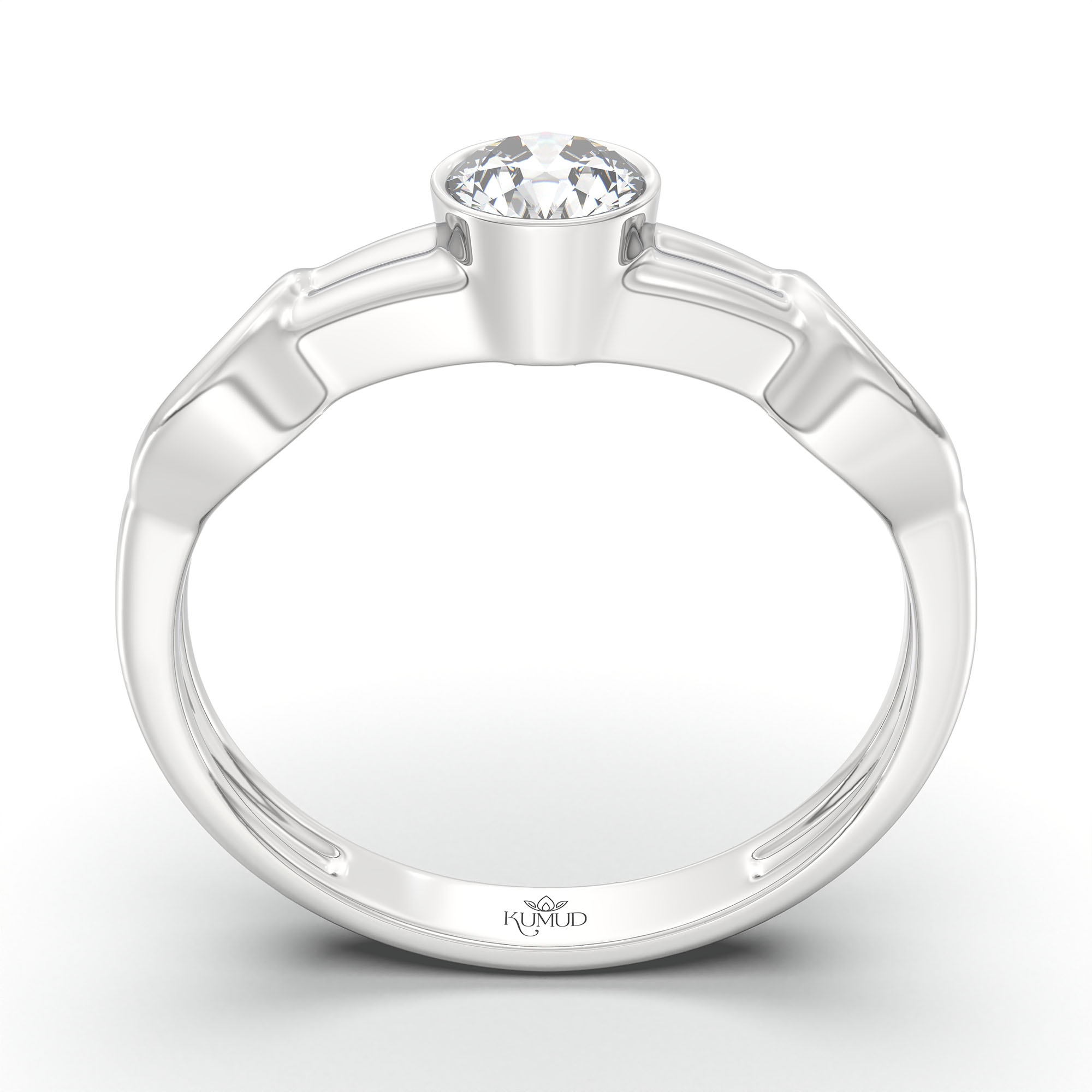 Lab-Grown Diamond Solitaire Ring for Women in 18K White Gold – 0.25 Ct Round, 3 g (Design K10-19-BBZAA) thumbnail