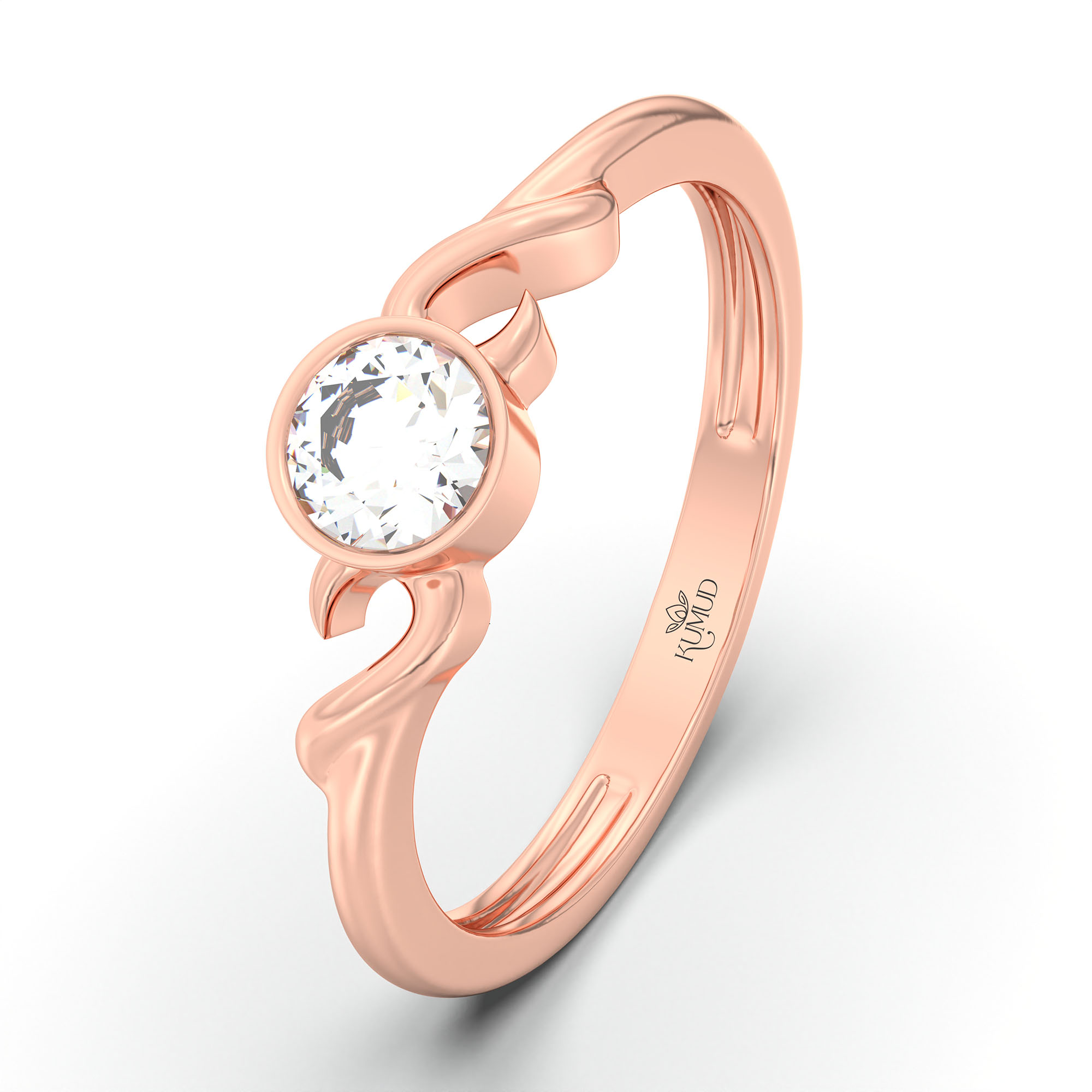 Lab-Grown Diamond Solitaire Ring for Women in 18K Rose Gold – 0.25 Ct Round, 3 g (Design K10-20-BBZAA) thumbnail