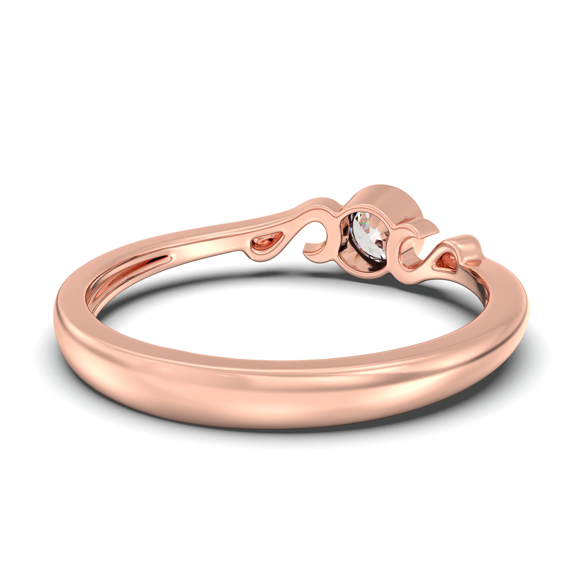 Lab-Grown Diamond Solitaire Ring for Women in 18K Rose Gold – 0.25 Ct Round, 3 g (Design K10-20-BBZAA) thumbnail