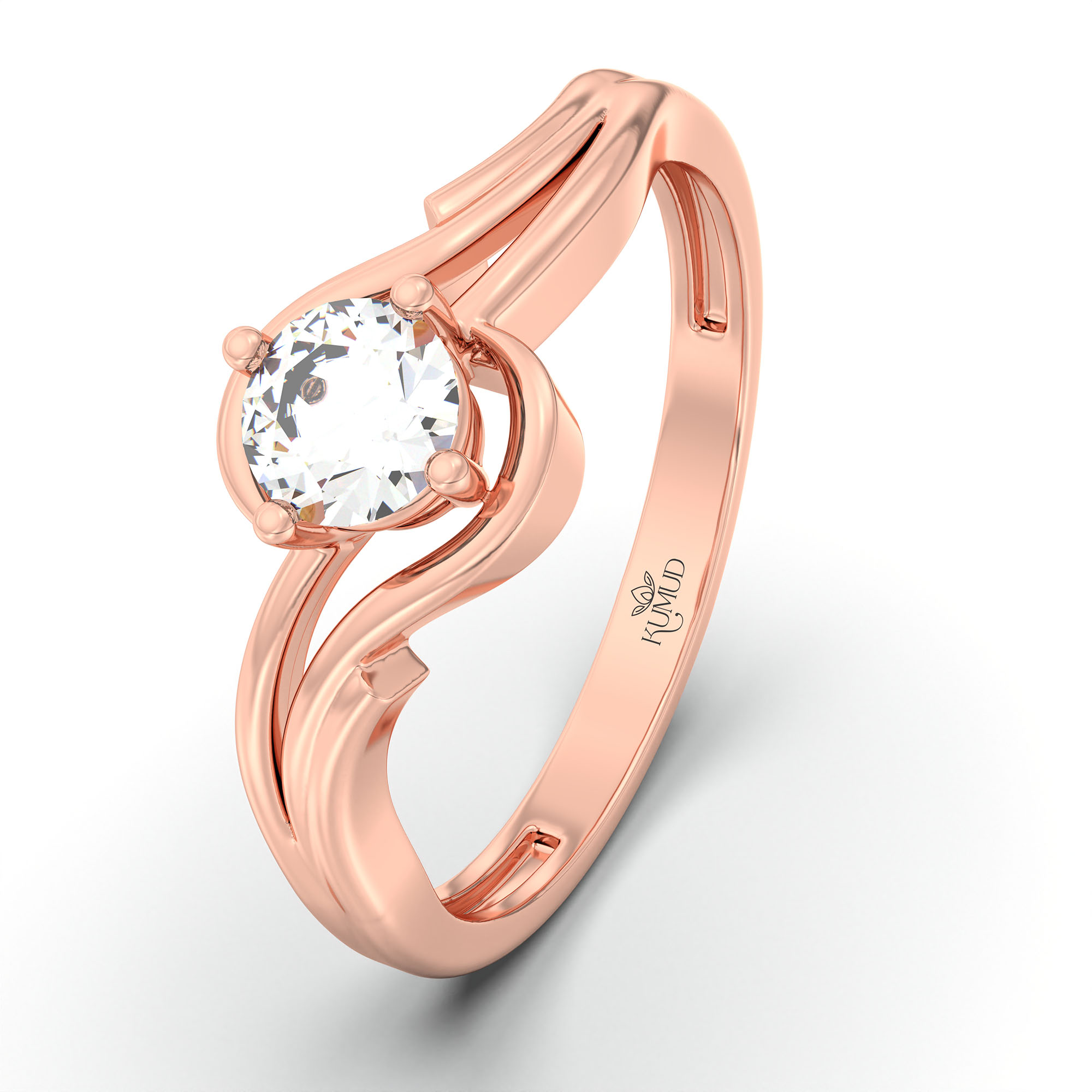 Lab-Grown Diamond Solitaire Ring for Women in 18K Rose Gold – 0.25 Ct Round, 3 g (Design K10-21-APGAA) thumbnail