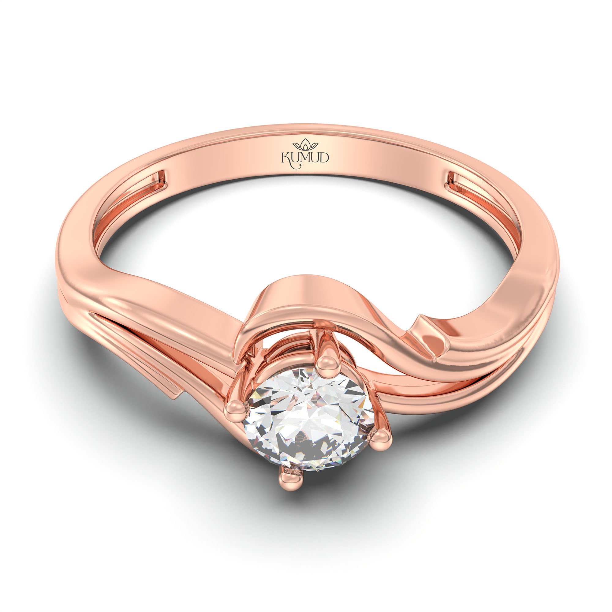 Lab-Grown Diamond Solitaire Ring for Women in 18K Rose Gold – 0.25 Ct Round, 3 g (Design K10-21-APGAA) thumbnail