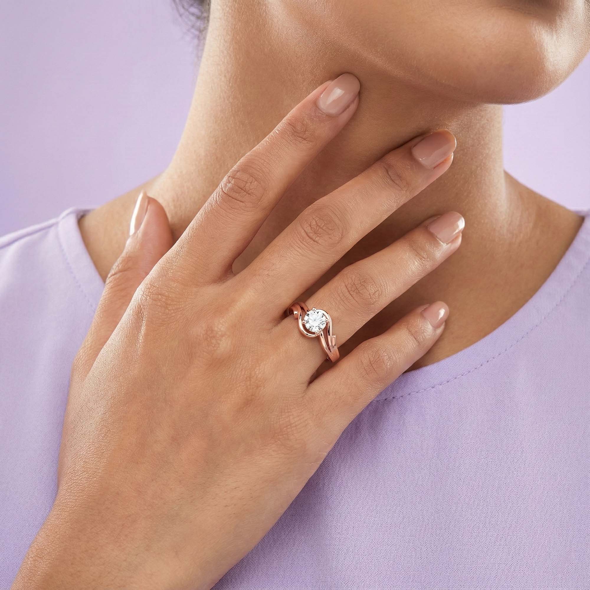 Lab-Grown Diamond Solitaire Ring for Women in 18K Rose Gold – 0.25 Ct Round, 3 g (Design K10-21-APGAA) thumbnail