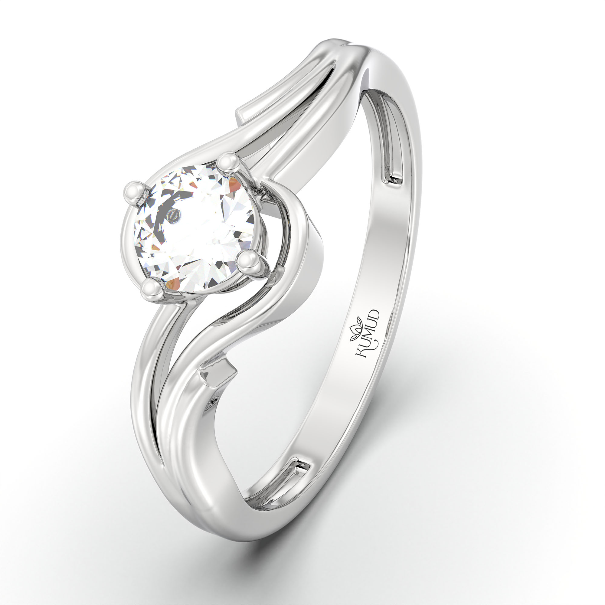 Lab-Grown Diamond Solitaire Ring for Women in 18K White Gold – 0.25 Ct Round, 3 g (Design K10-21-APGAA) thumbnail