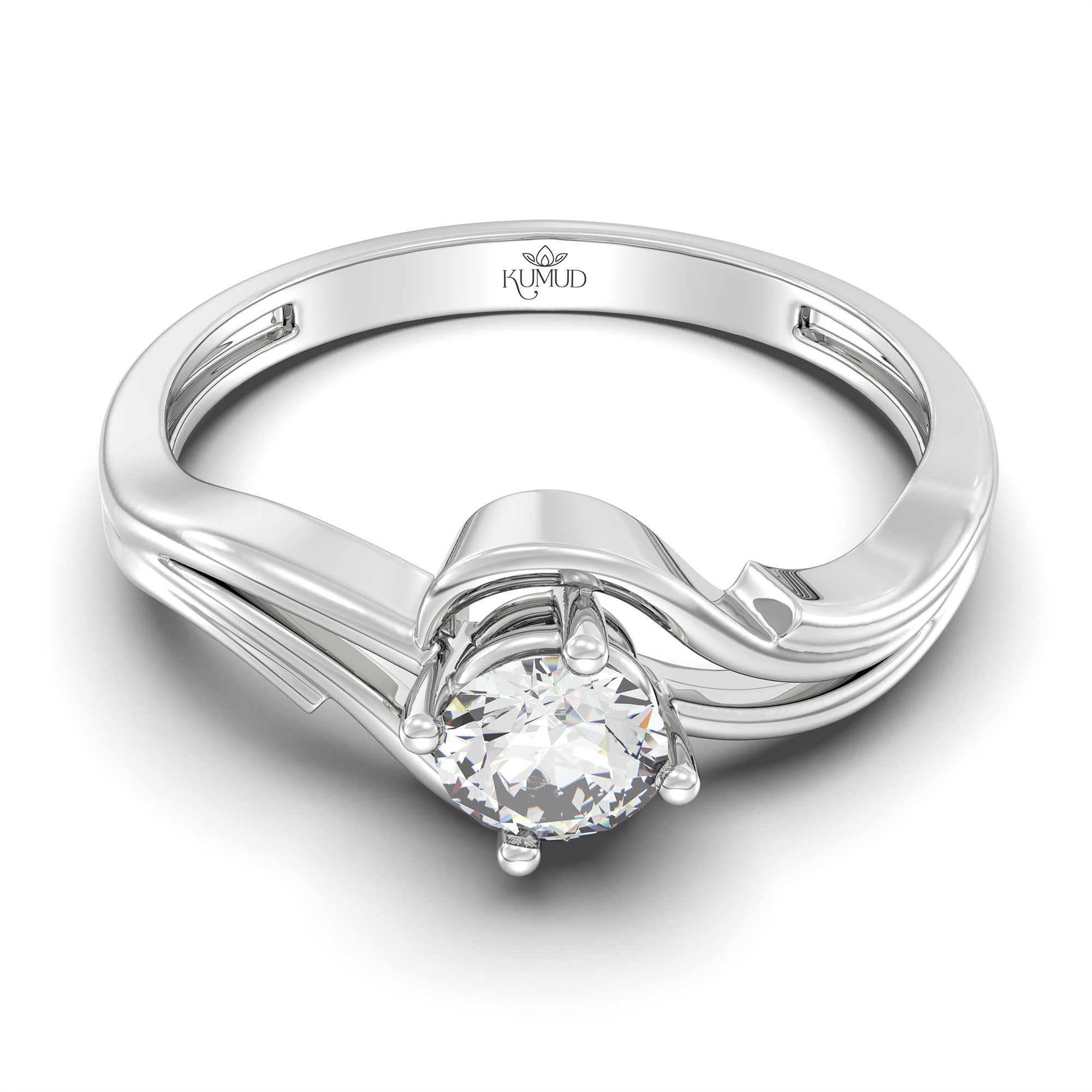 Lab-Grown Diamond Solitaire Ring for Women in 18K White Gold – 0.25 Ct Round, 3 g (Design K10-21-APGAA) thumbnail