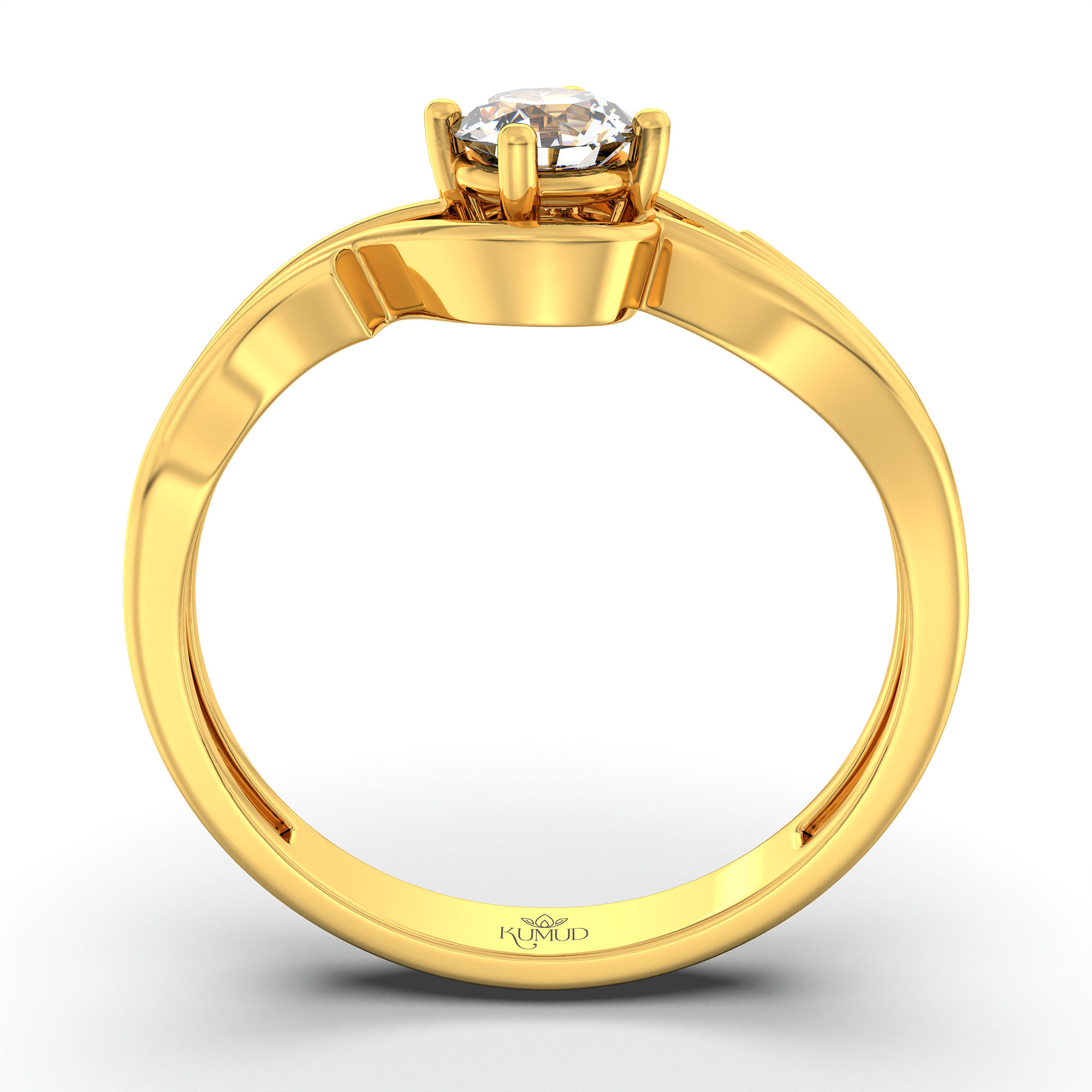 Lab-Grown Diamond Solitaire Ring for Women in 22K Yellow Gold – 0.25 Ct Round, 3 g (Design K10-21-APGAA) thumbnail