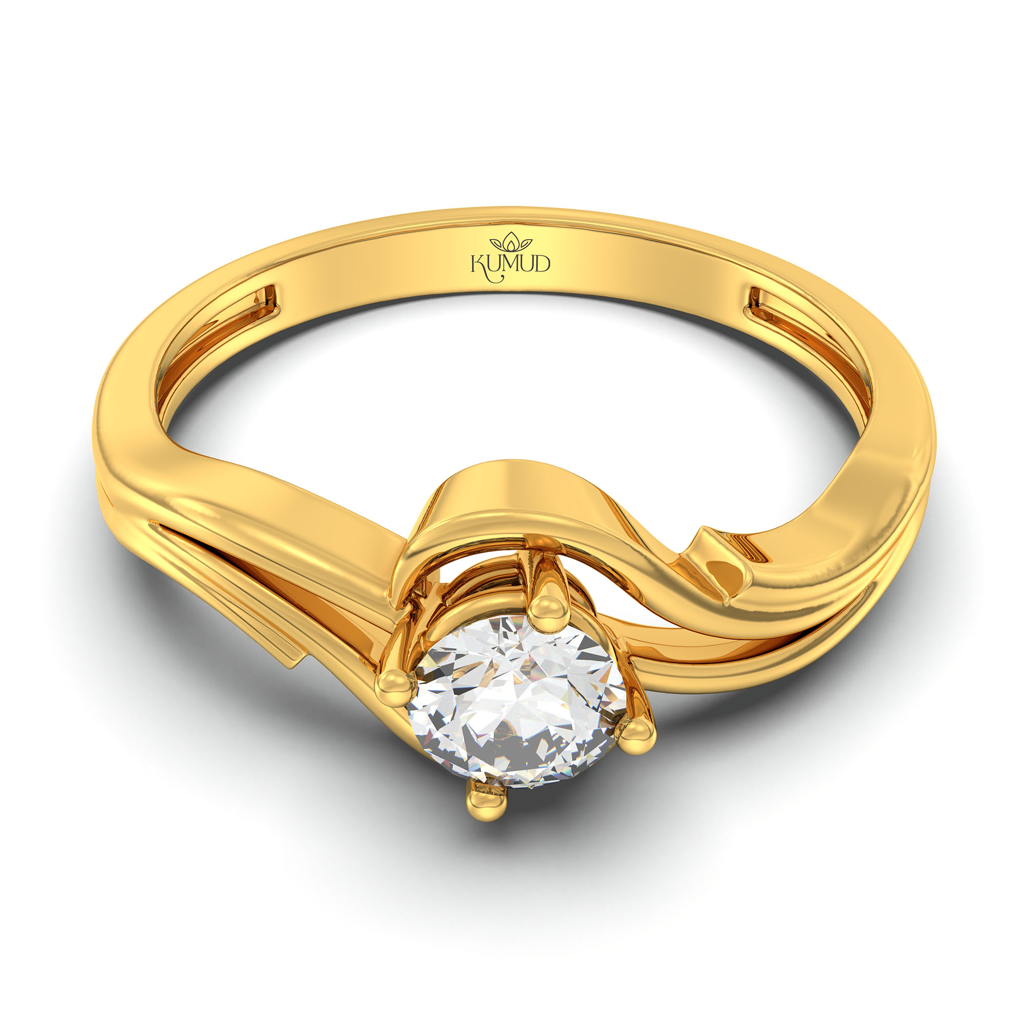 Lab-Grown Diamond Solitaire Ring for Women in 22K Yellow Gold – 0.25 Ct Round, 3 g (Design K10-21-APGAA) thumbnail