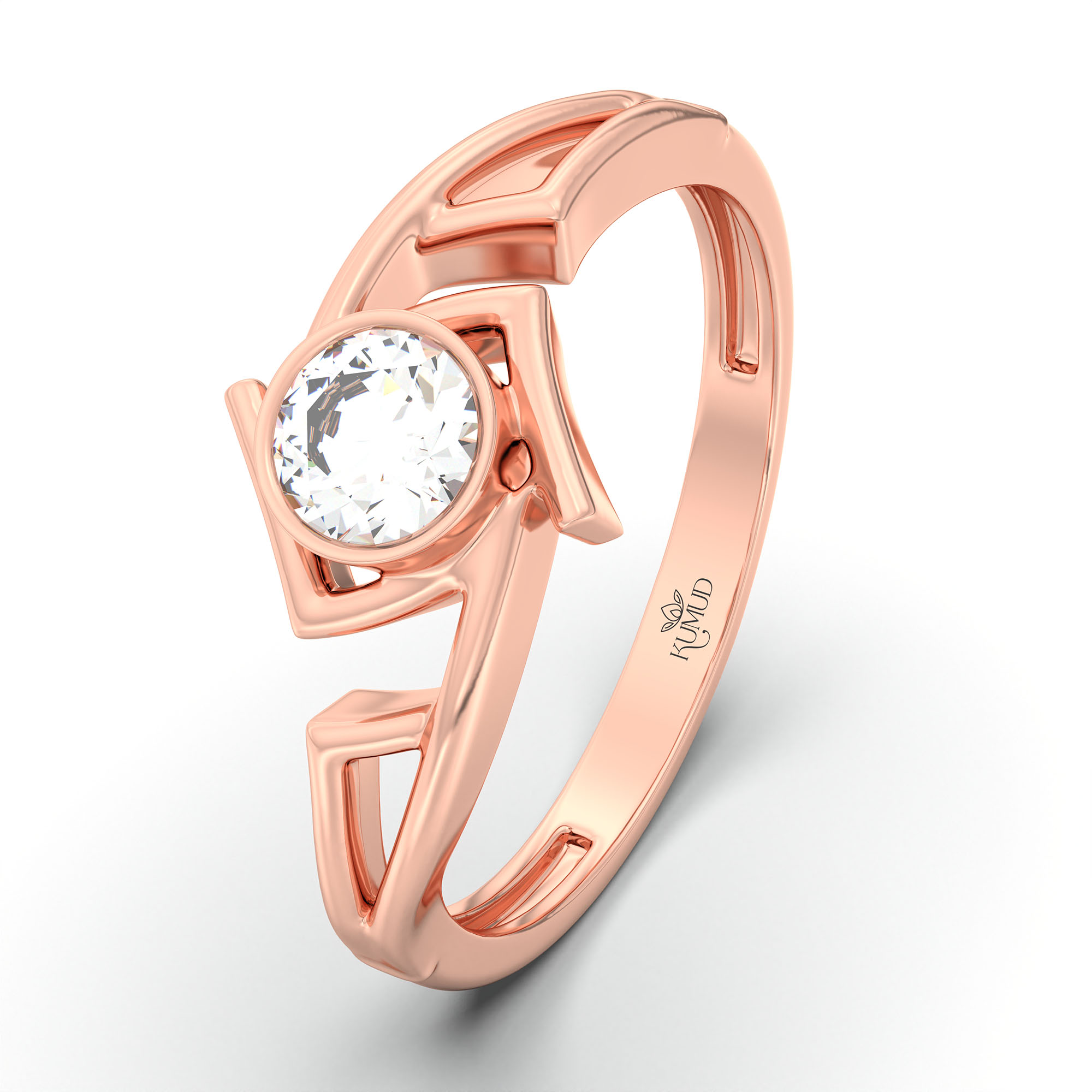 Lab-Grown Diamond Solitaire Ring for Women in 18K Rose Gold – 0.25 Ct Round, 3 g (Design K10-22-BBZAA) thumbnail