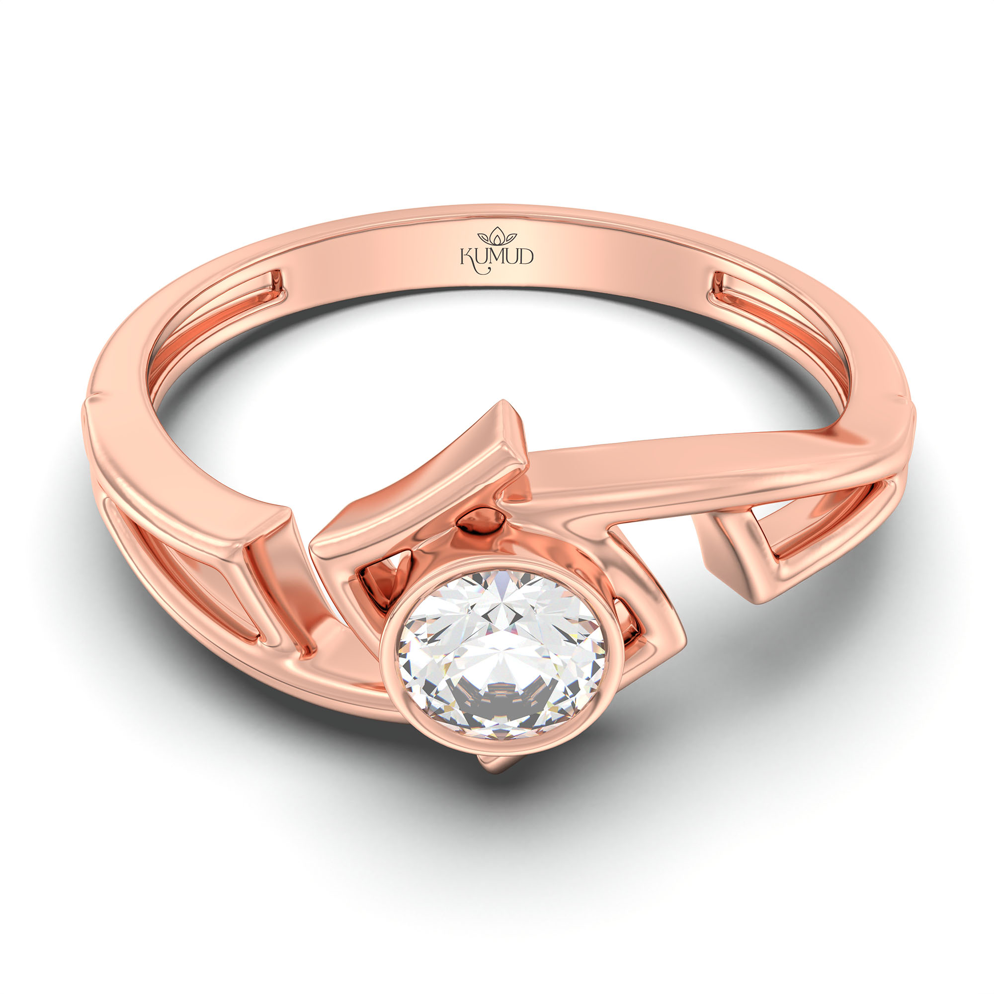 Lab-Grown Diamond Solitaire Ring for Women in 18K Rose Gold – 0.25 Ct Round, 3 g (Design K10-22-BBZAA) thumbnail