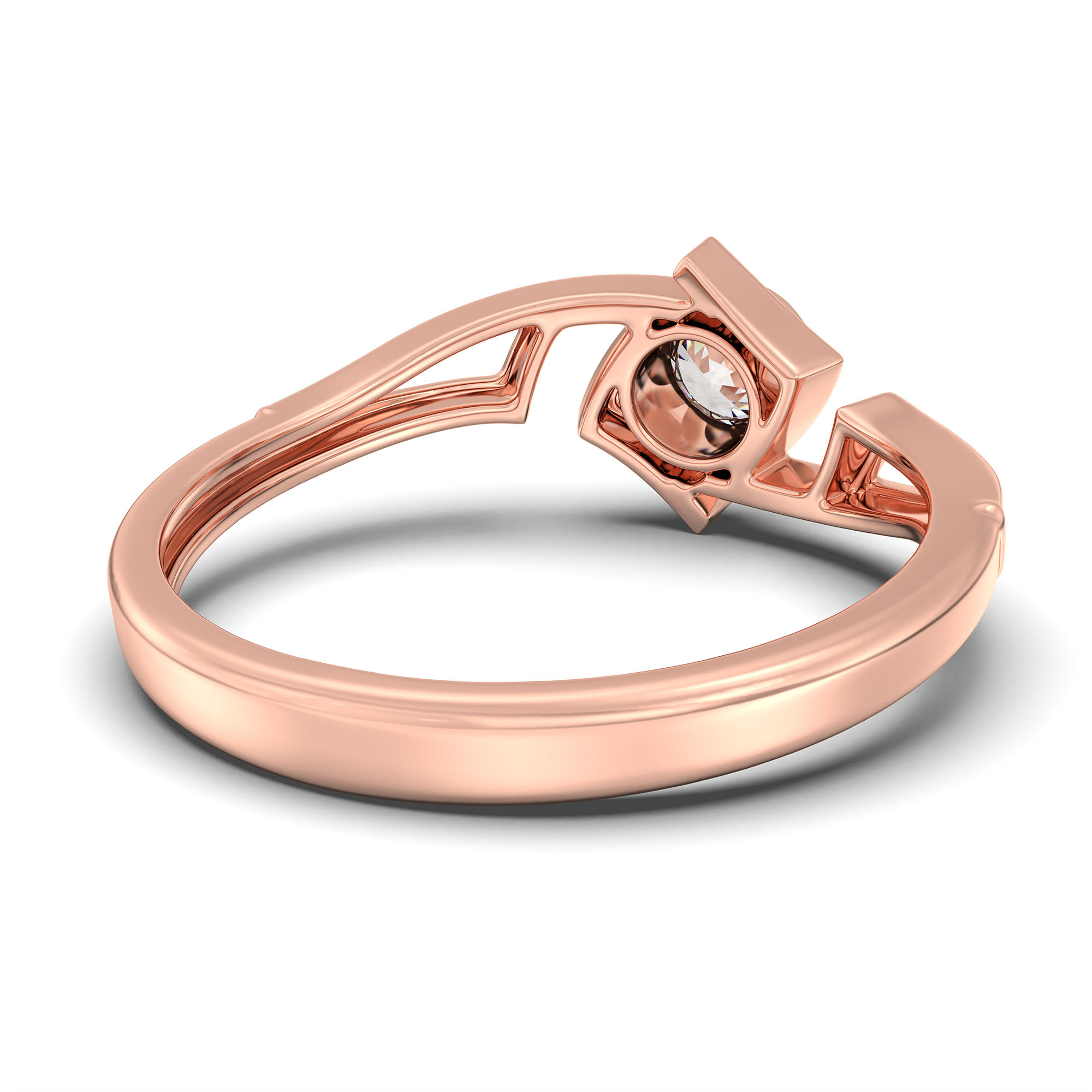 Lab-Grown Diamond Solitaire Ring for Women in 18K Rose Gold – 0.25 Ct Round, 3 g (Design K10-22-BBZAA) thumbnail