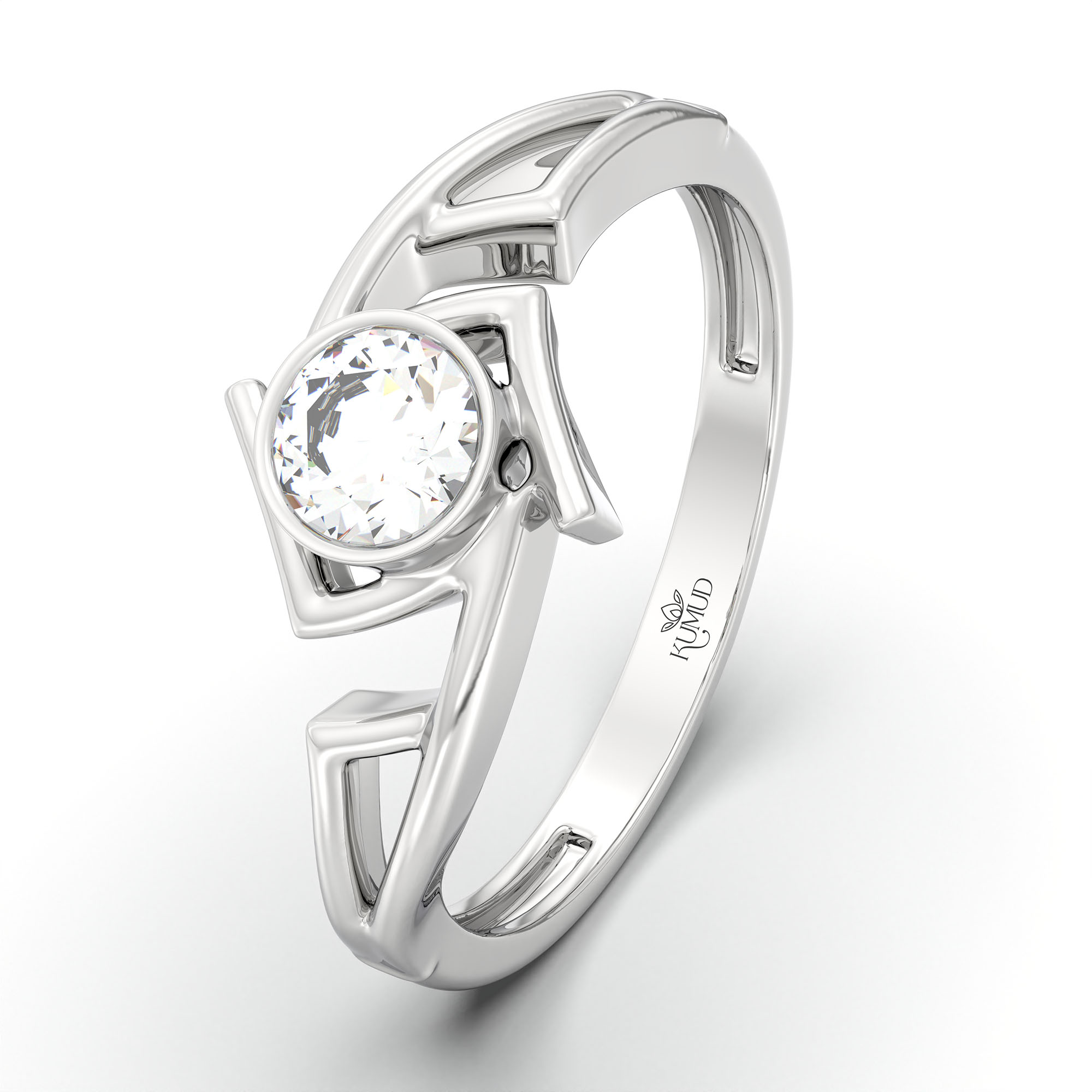 Lab-Grown Diamond Solitaire Ring for Women in 18K White Gold – 0.25 Ct Round, 3 g (Design K10-22-BBZAA) thumbnail