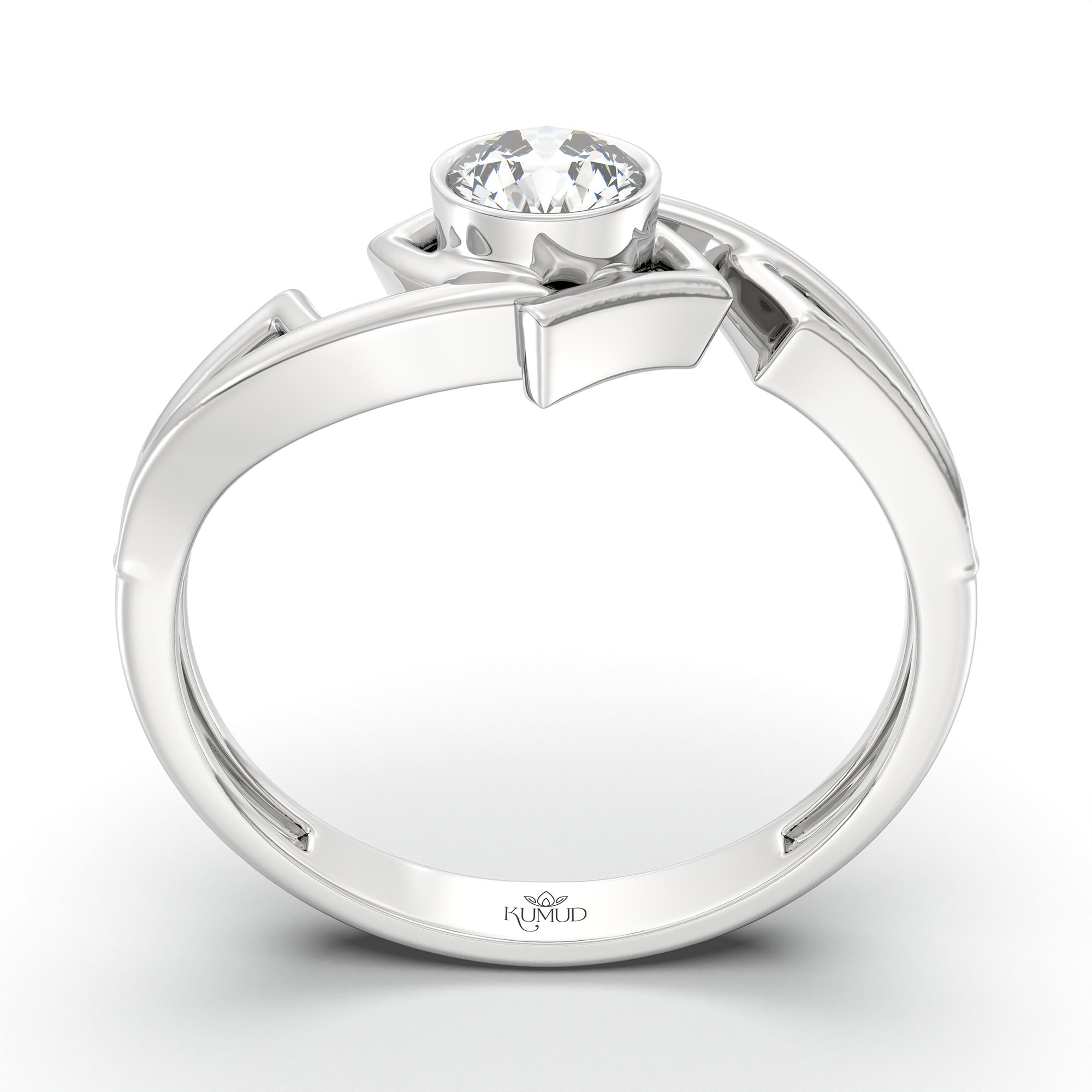 Lab-Grown Diamond Solitaire Ring for Women in 18K White Gold – 0.25 Ct Round, 3 g (Design K10-22-BBZAA) thumbnail