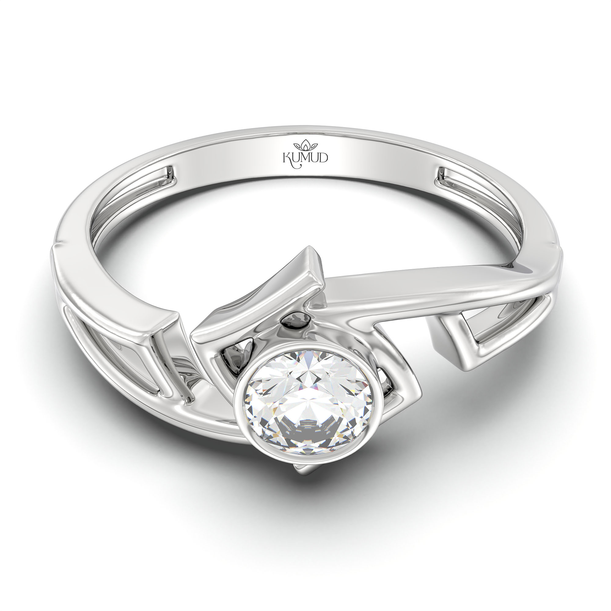 Lab-Grown Diamond Solitaire Ring for Women in 18K White Gold – 0.25 Ct Round, 3 g (Design K10-22-BBZAA) thumbnail