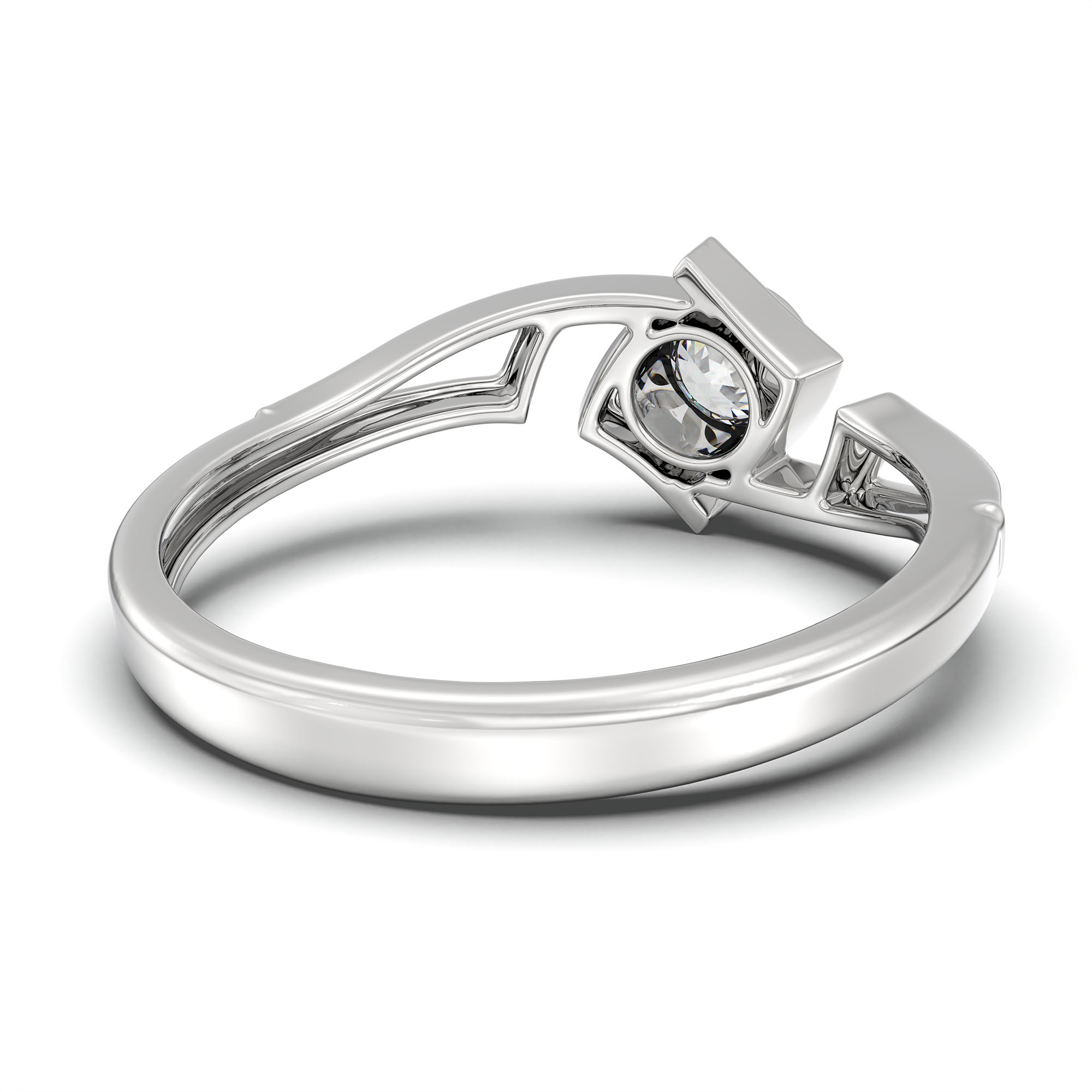 Lab-Grown Diamond Solitaire Ring for Women in 18K White Gold – 0.25 Ct Round, 3 g (Design K10-22-BBZAA) thumbnail