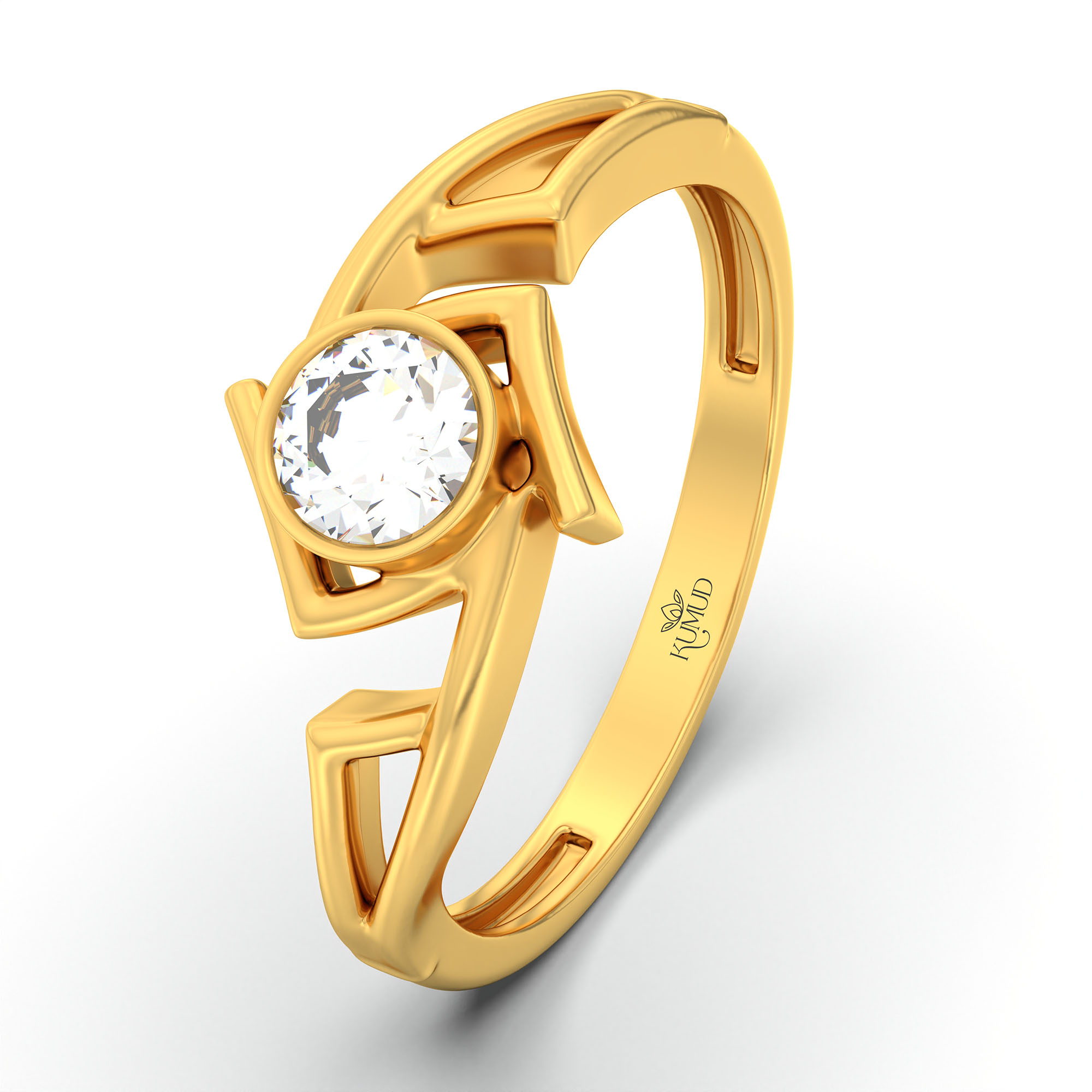 Lab-Grown Diamond Solitaire Ring for Women in 22K Yellow Gold – 0.25 Ct Round, 3 g (Design K10-22-BBZAA) thumbnail