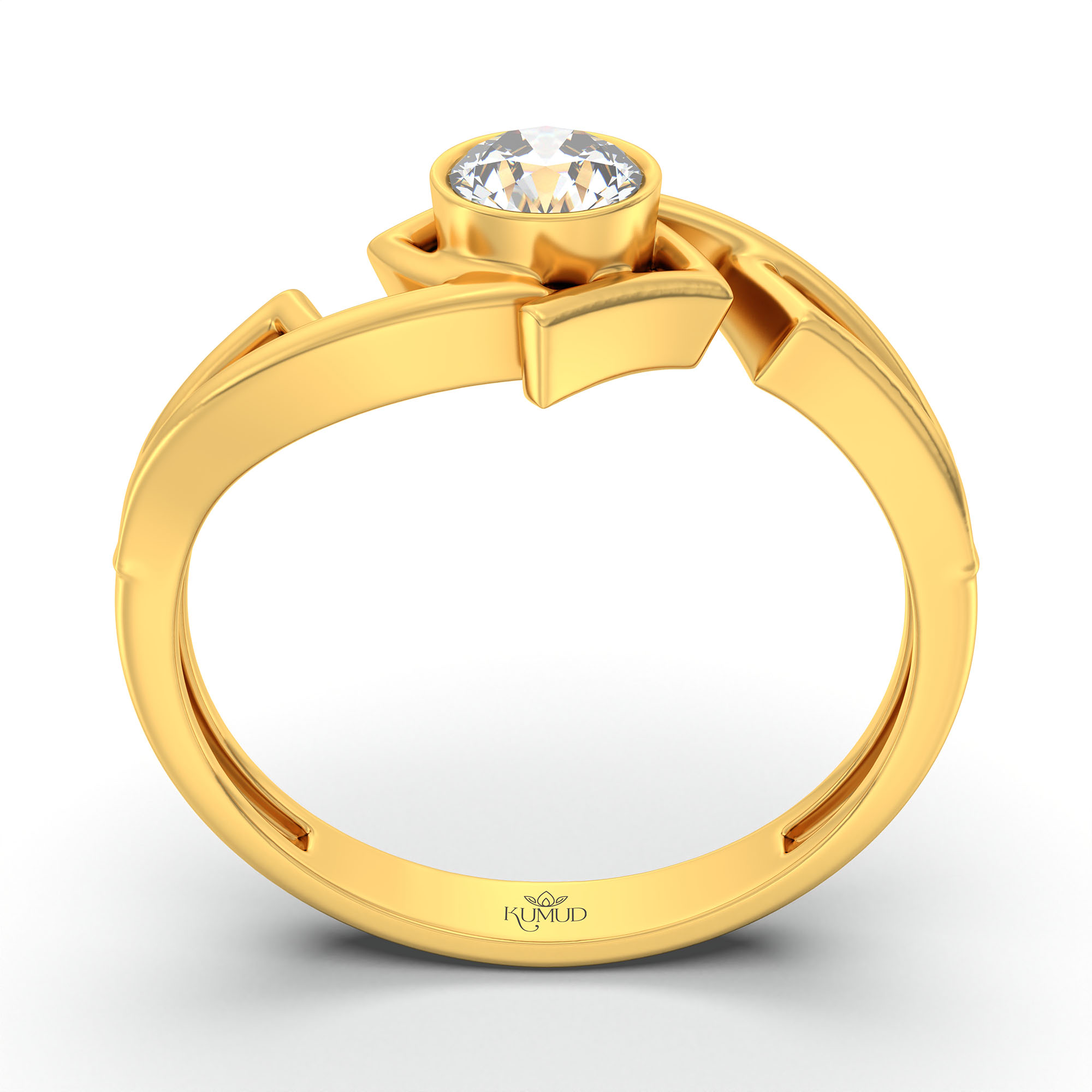 Lab-Grown Diamond Solitaire Ring for Women in 22K Yellow Gold – 0.25 Ct Round, 3 g (Design K10-22-BBZAA) thumbnail