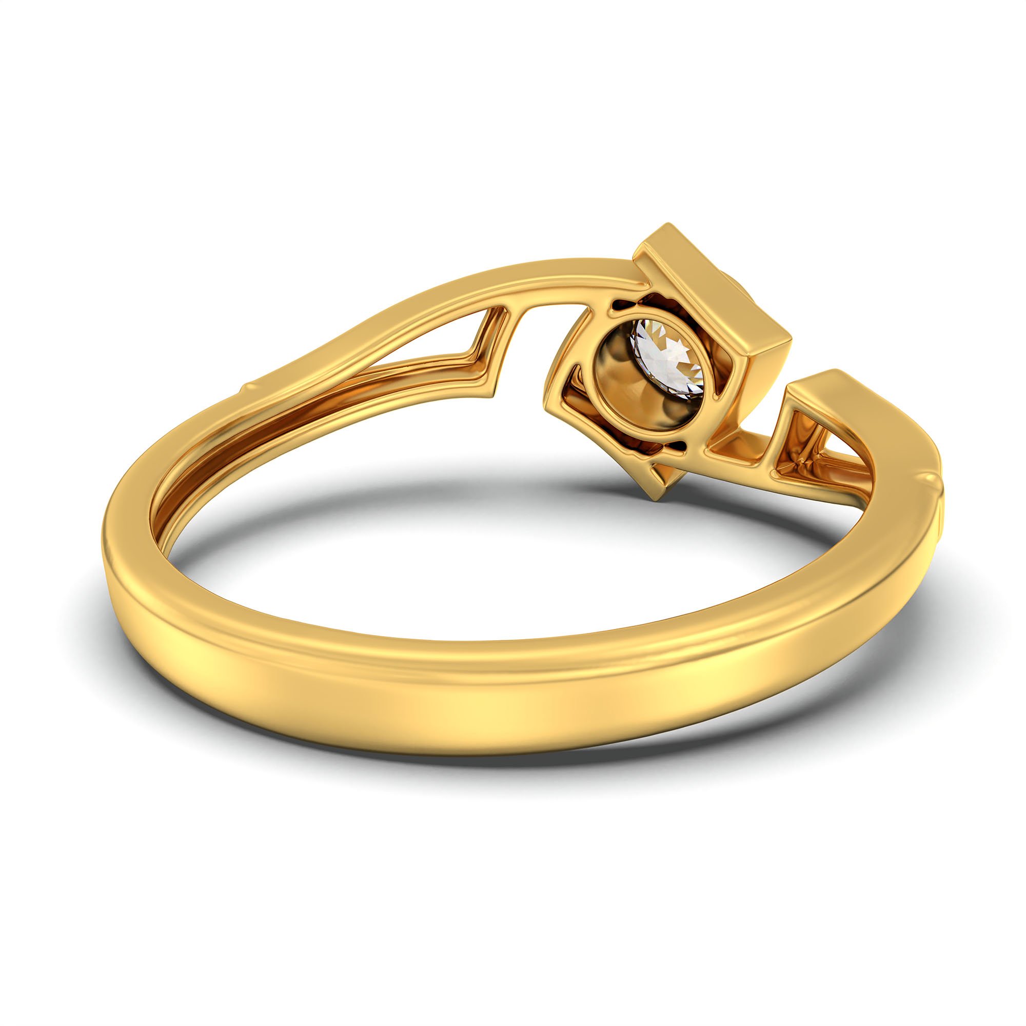 Lab-Grown Diamond Solitaire Ring for Women in 22K Yellow Gold – 0.25 Ct Round, 3 g (Design K10-22-BBZAA) thumbnail