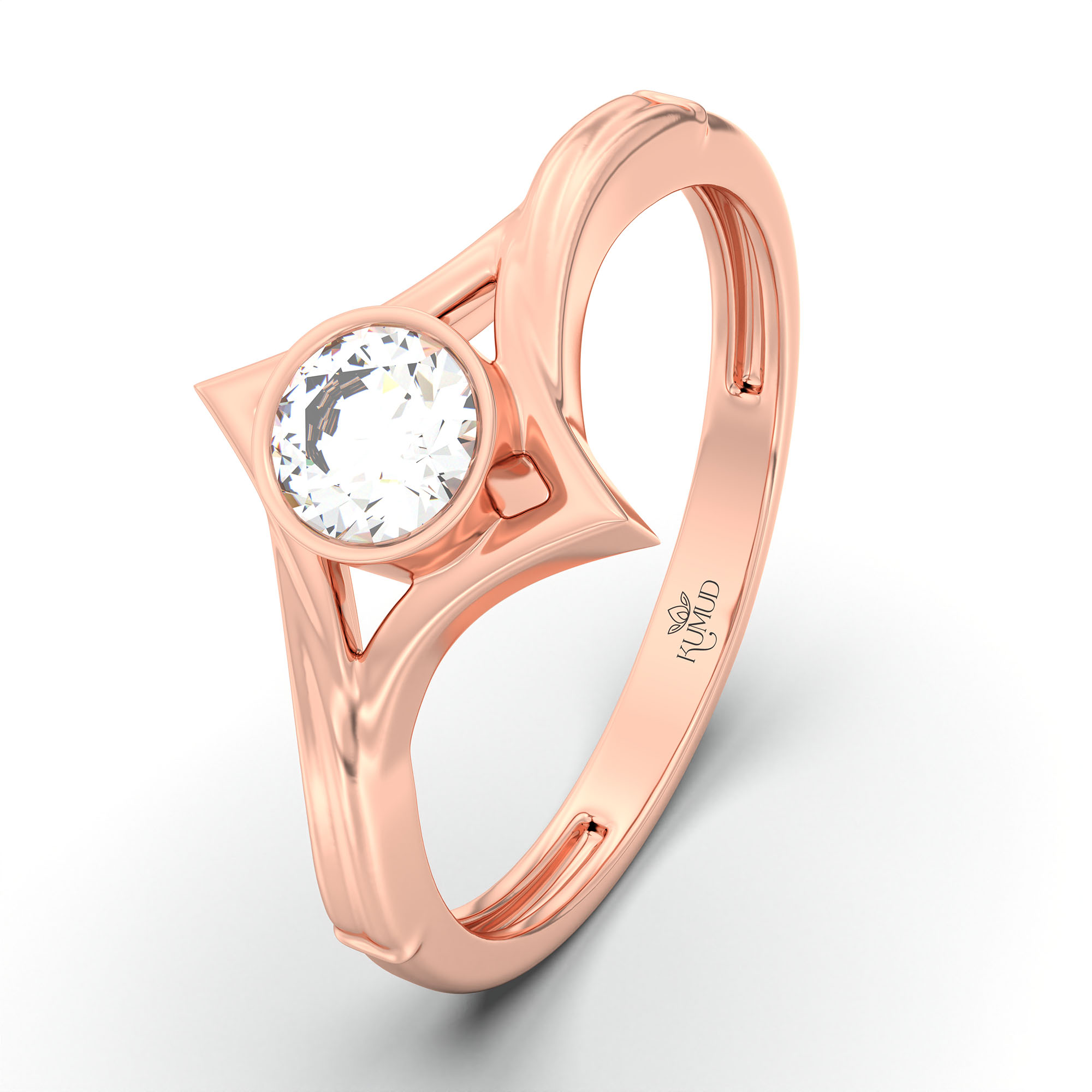Lab-Grown Diamond Solitaire Ring for Women in 18K Rose Gold – 0.25 Ct Round, 3 g (Design K10-23-BBZAA) thumbnail