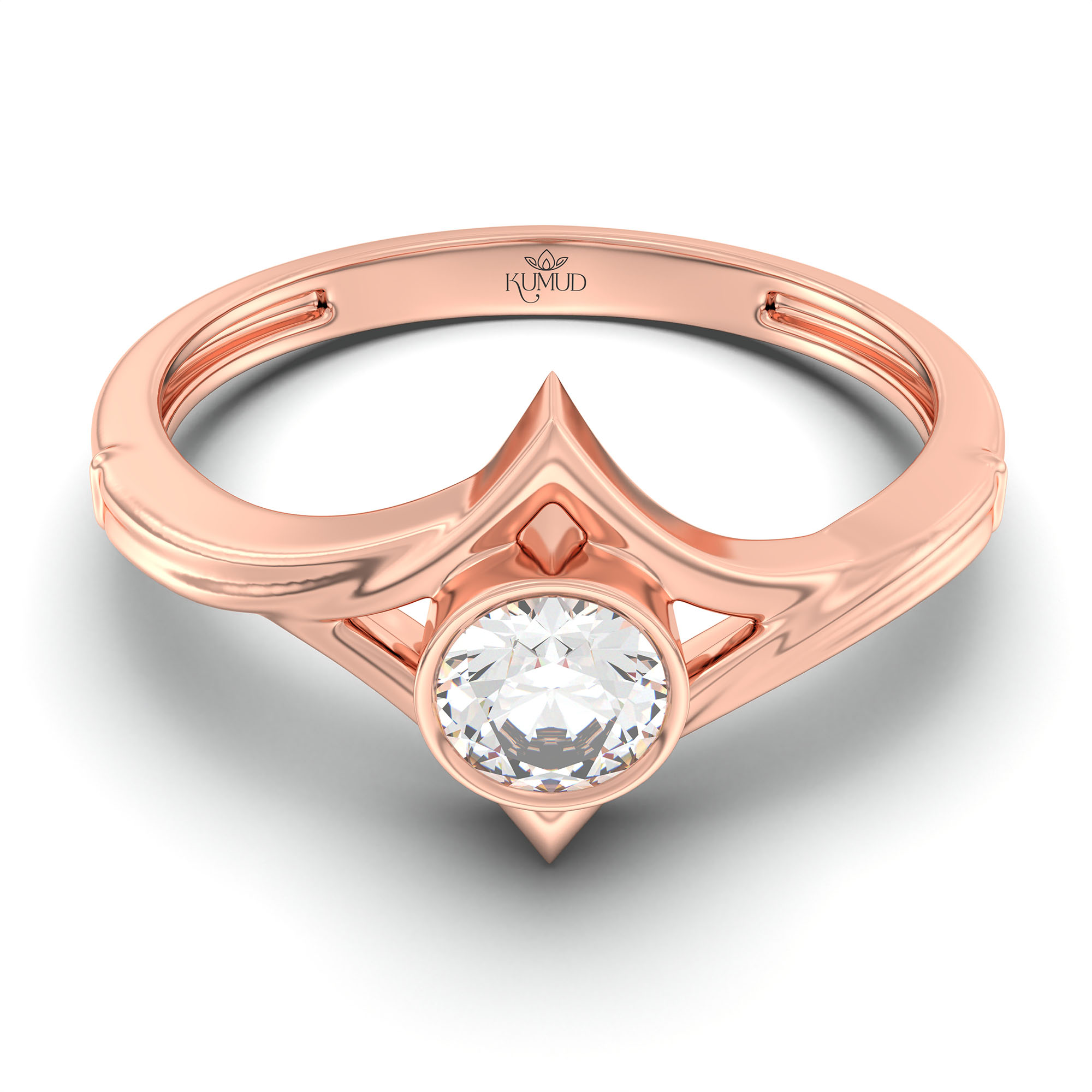 Lab-Grown Diamond Solitaire Ring for Women in 18K Rose Gold – 0.25 Ct Round, 3 g (Design K10-23-BBZAA) thumbnail