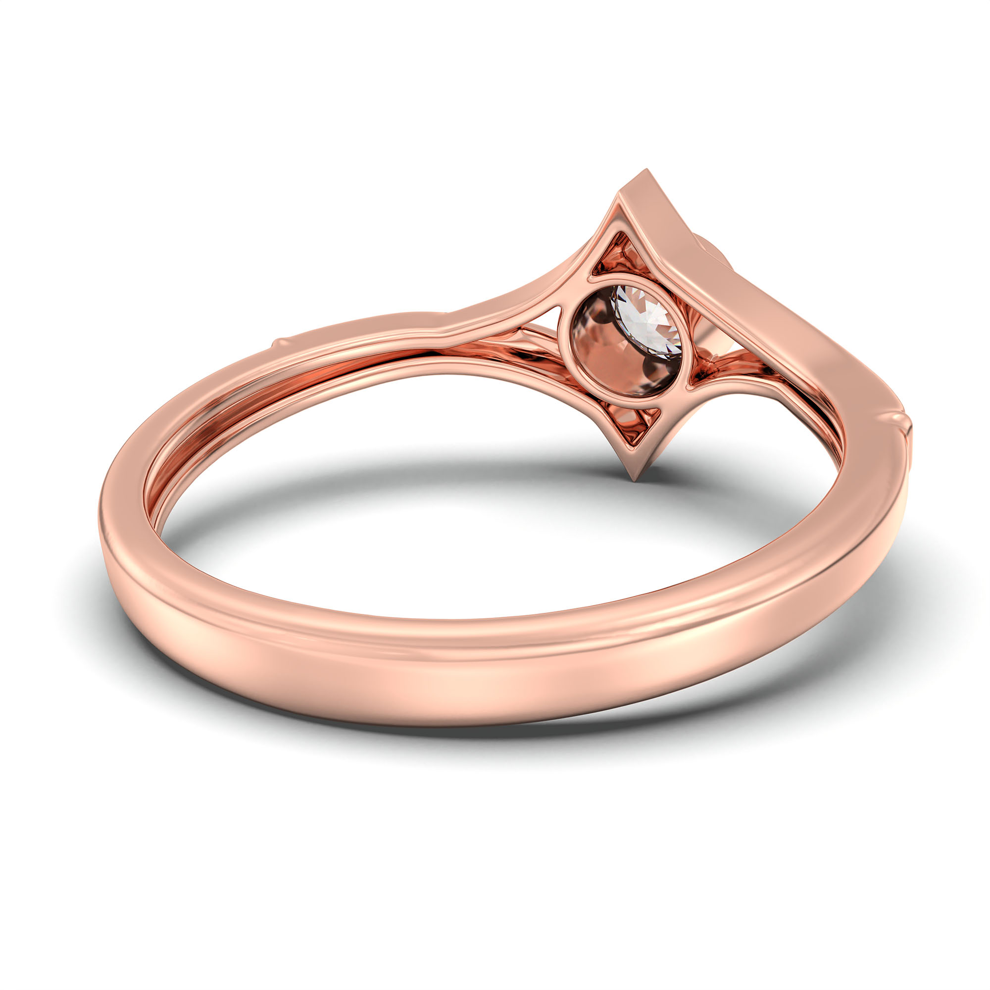 Lab-Grown Diamond Solitaire Ring for Women in 18K Rose Gold – 0.25 Ct Round, 3 g (Design K10-23-BBZAA) thumbnail