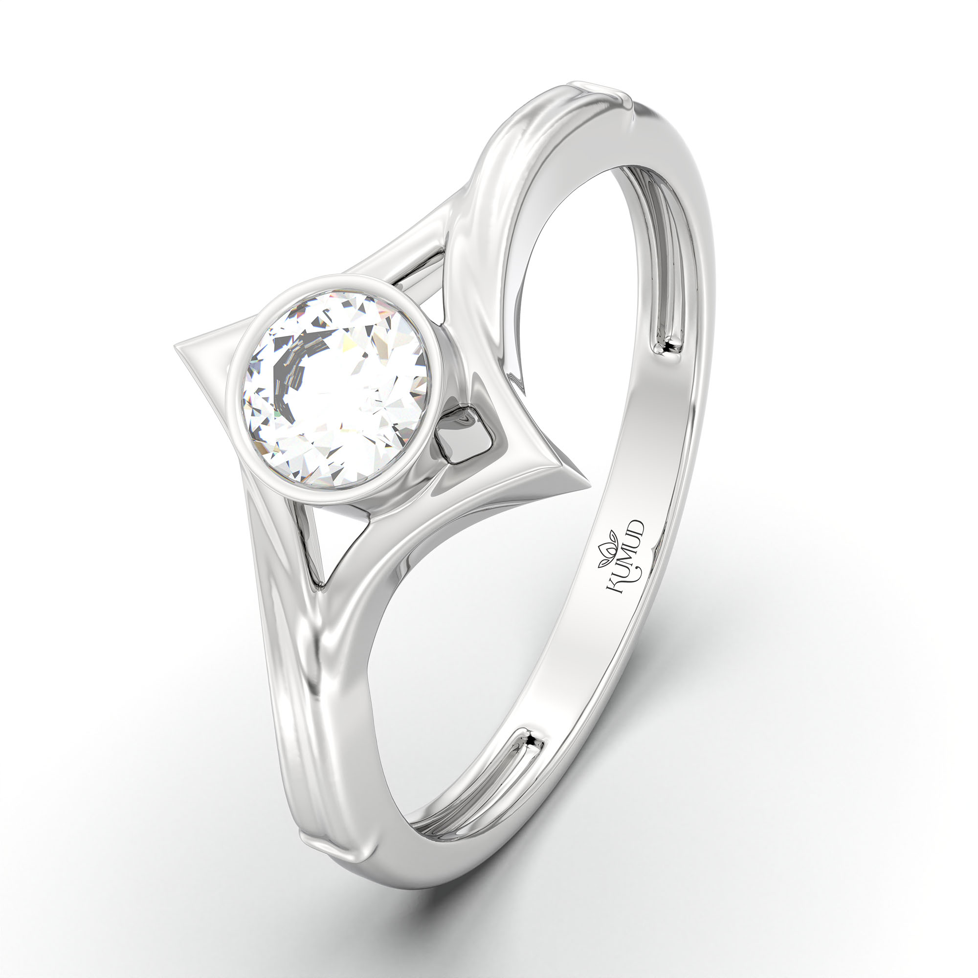 Lab-Grown Diamond Solitaire Ring for Women in 18K White Gold – 0.25 Ct Round, 3 g (Design K10-23-BBZAA) thumbnail