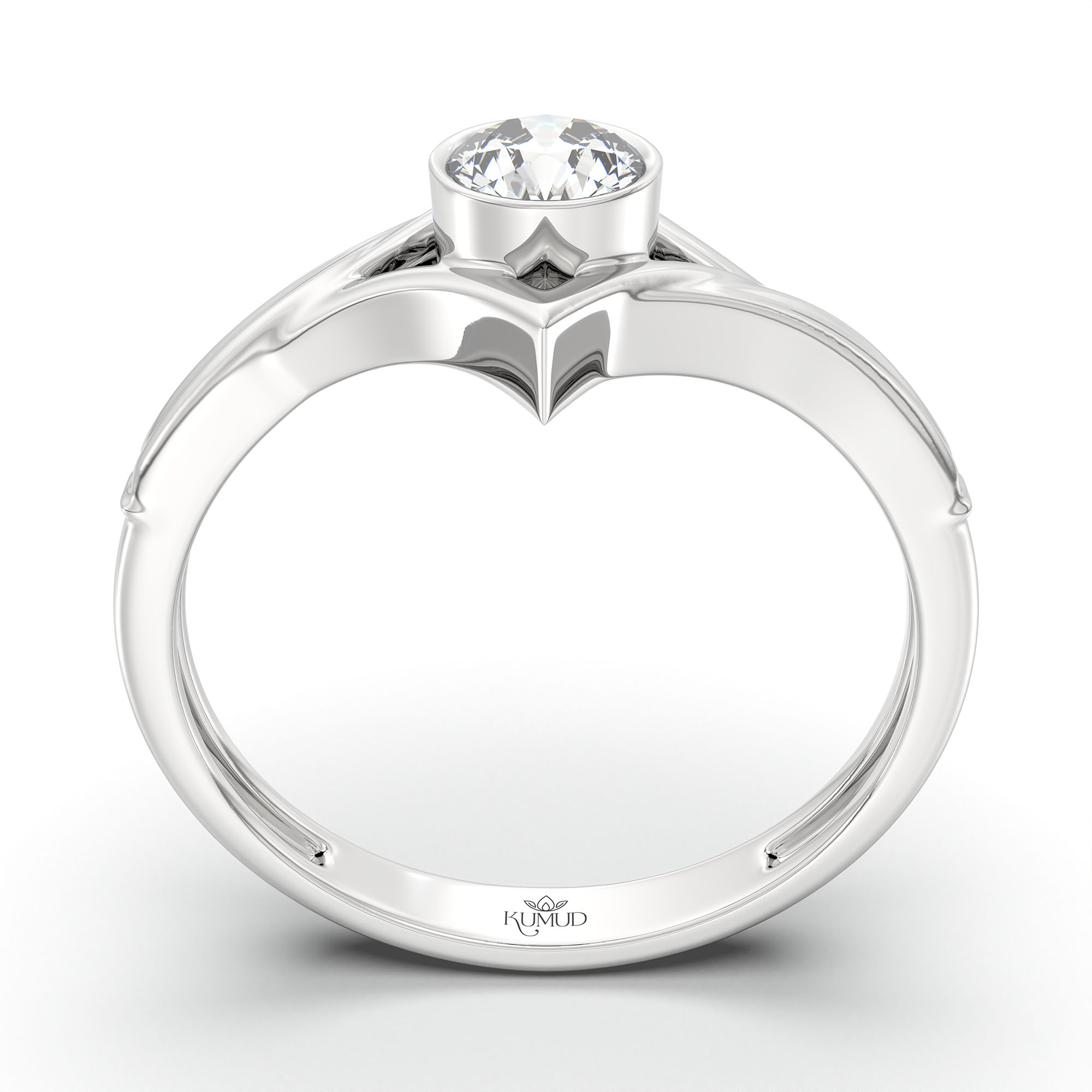 Lab-Grown Diamond Solitaire Ring for Women in 18K White Gold – 0.25 Ct Round, 3 g (Design K10-23-BBZAA) thumbnail