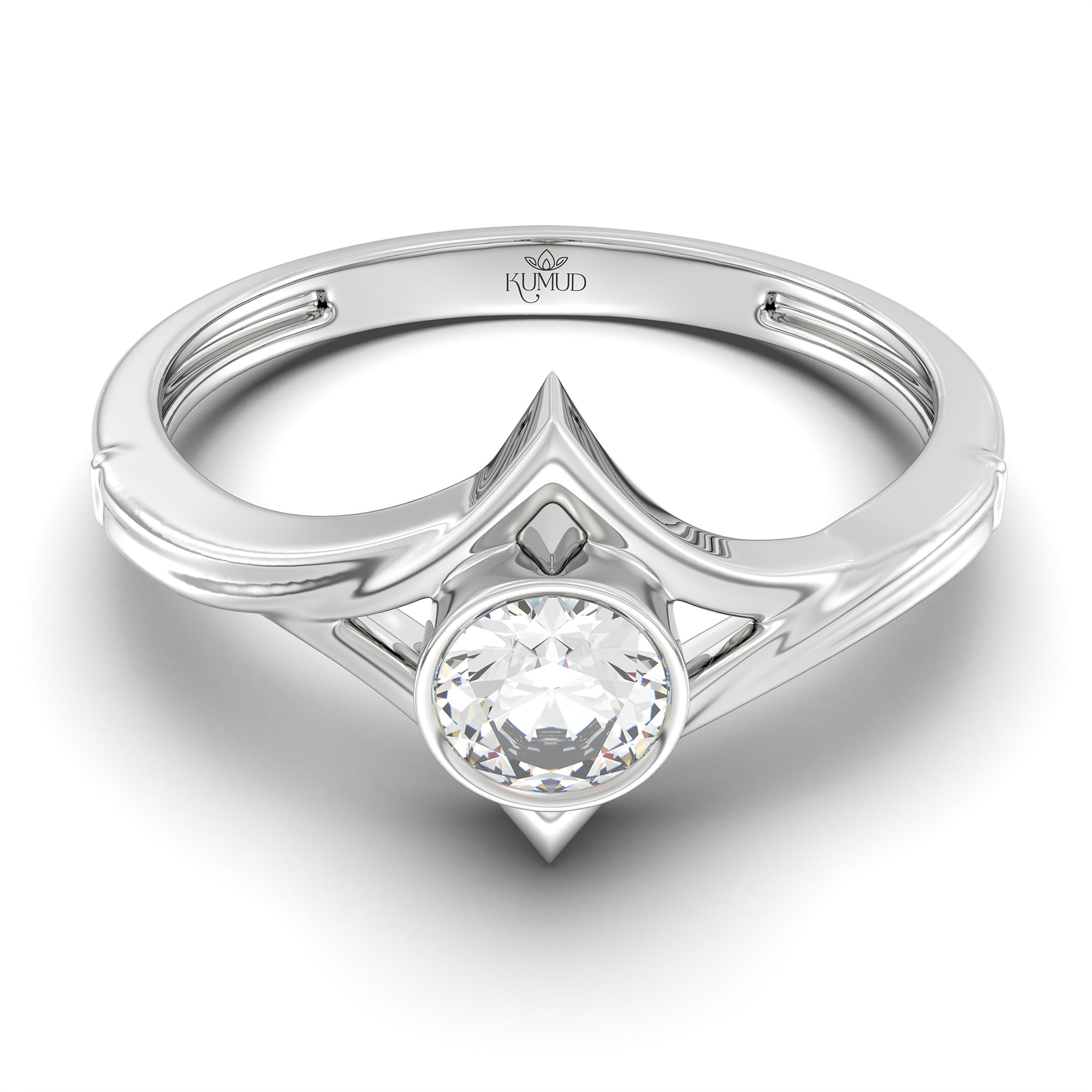 Lab-Grown Diamond Solitaire Ring for Women in 18K White Gold – 0.25 Ct Round, 3 g (Design K10-23-BBZAA) thumbnail