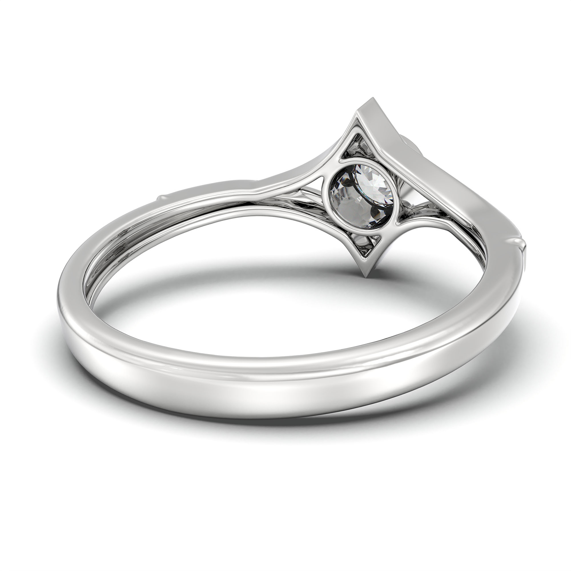 Lab-Grown Diamond Solitaire Ring for Women in 18K White Gold – 0.25 Ct Round, 3 g (Design K10-23-BBZAA) thumbnail